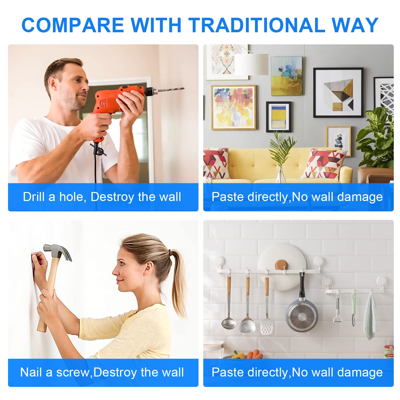 Strong Reusable Nano Double Sided Tape - Heavy Duty Transparent Adhesive Strips for Wall, Carpet, Posters | Multipurpose Removable Mounting Tape for Home, Office & Car Use | Perfect for Hanging Decor, Organizing & DIY Projects