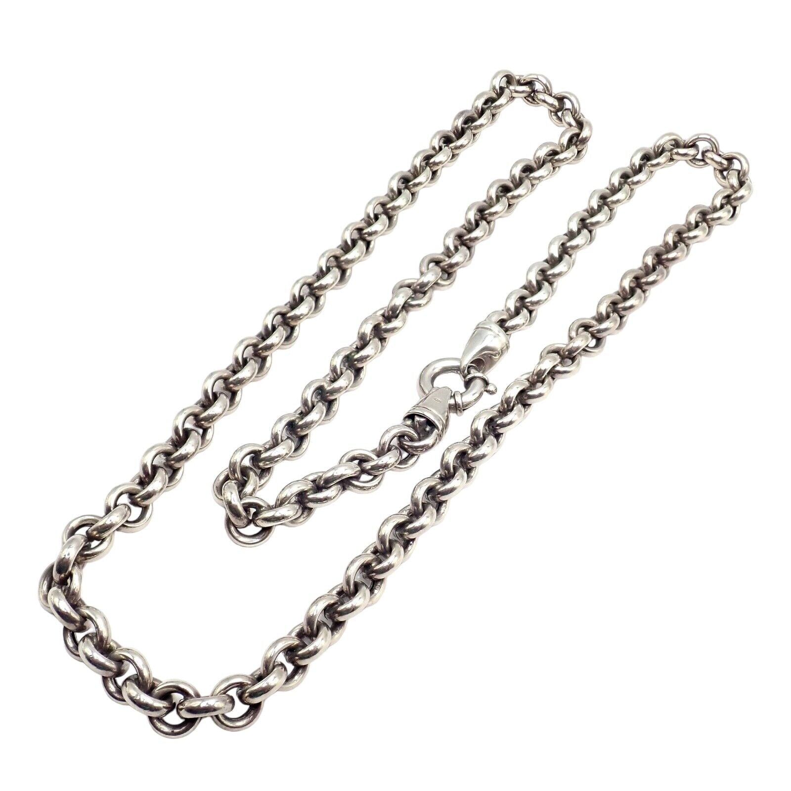 Authentic Tiffany & Co Sterling Silver Circle Link Long 32