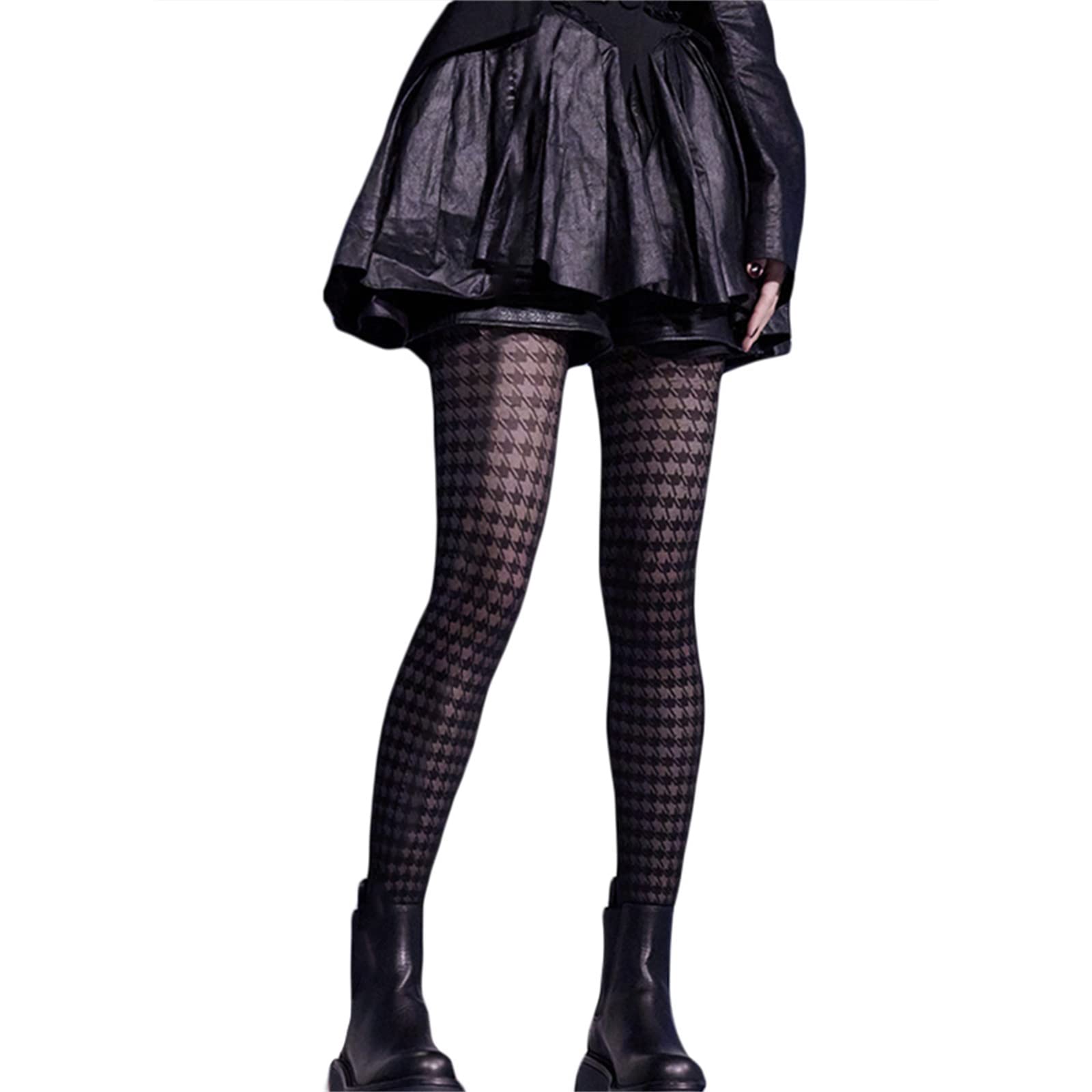 Sexy Women's Grunge Fishnet Thigh High Stockings with Heart Print - Sheer Pantyhose Tights for Cosplay, Halloween, and Night Out