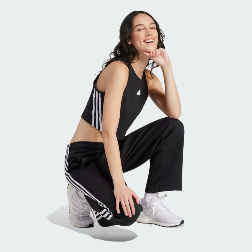 Adidas Women's Future Icons 3-Stripe Black Tank Top - Athletic Workout & Casual Wear for Running, Yoga & Gym