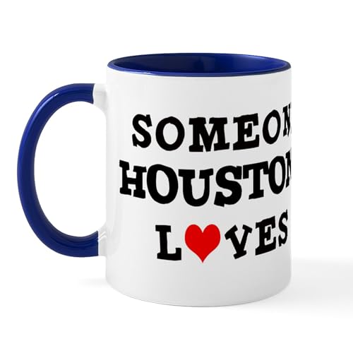 White/Navy Inside - Someone In Houston Mug