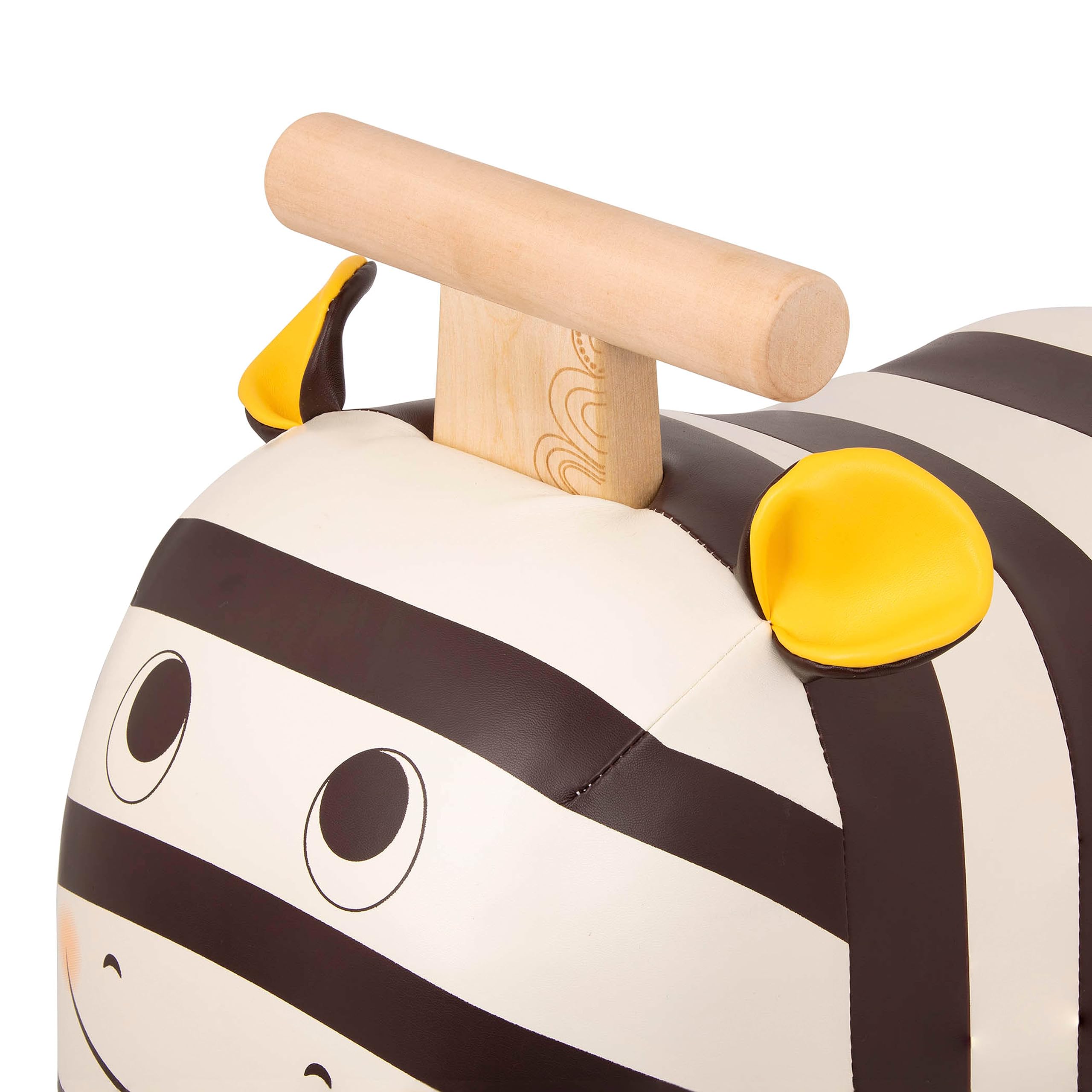 B. Toys Zippity Zebra Wooden Ride-On Toy for Toddlers 18+ Months - Soft Seat, Sturdy Design - Perfect for Indoor Play & Outdoor Adventures
