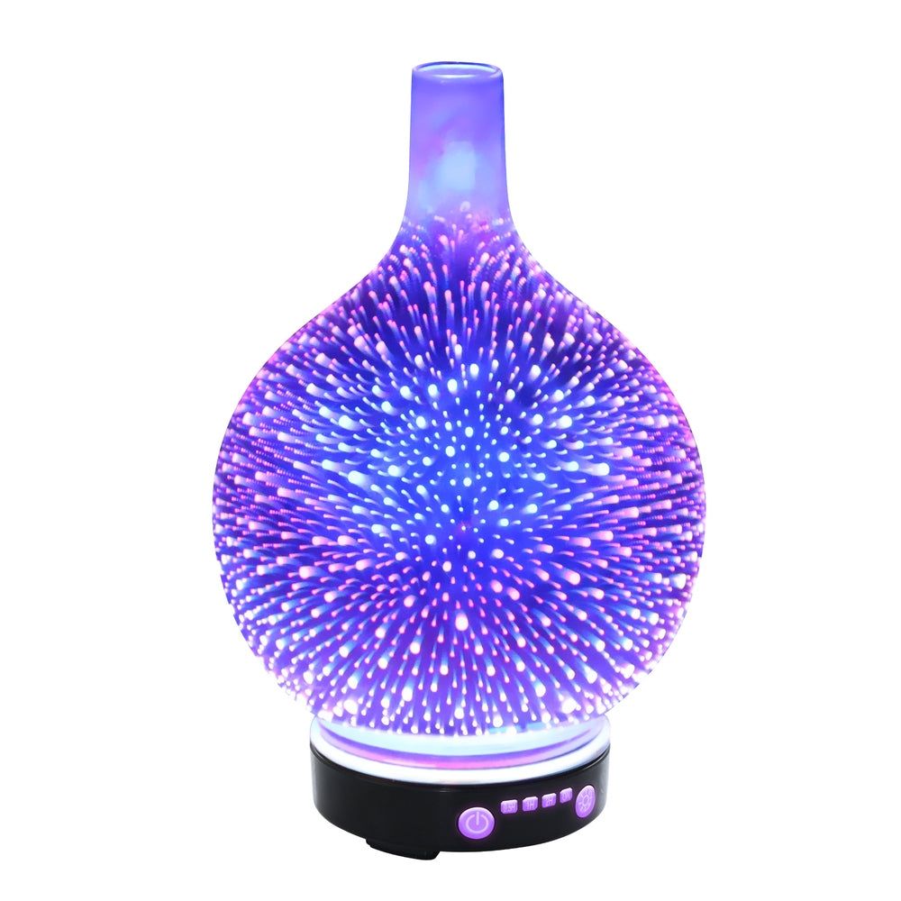 3D LED Aroma Diffuser with Firework Effect - 100ml Essential Oil Humidifier for Home, Office & Yoga Studio - Perfect for Relaxation & Aromatherapy