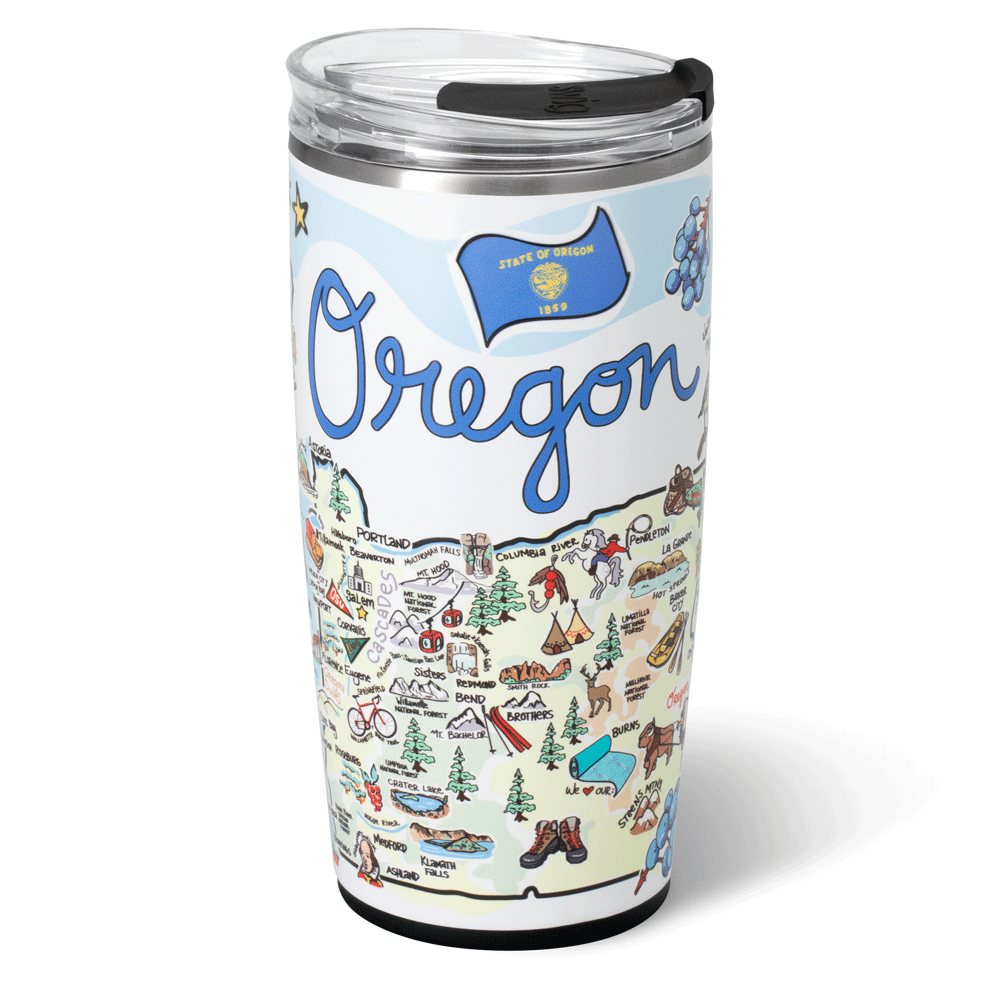 22oz Oregon Tumbler - Double Wall Vacuum Insulated Stainless Steel Travel Mug for Hot & Cold Beverages - Perfect for Coffee, Tea, Hiking, Camping & Office Use