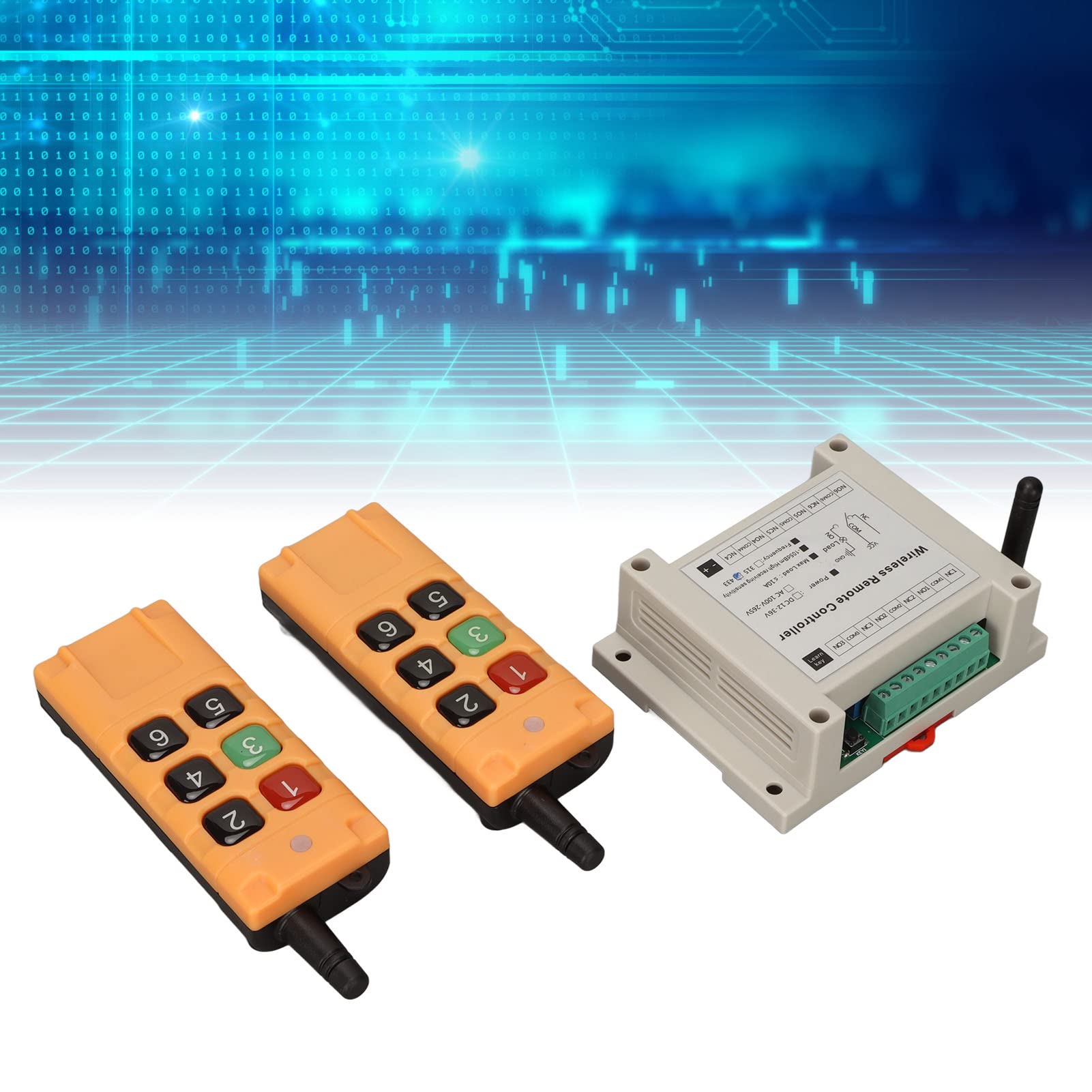 Septpenta DC12V 6-Key Wireless Remote Controller - 433MHz GFSK Signal Transmitter & Receiver for Smart Home Lighting Control | Ideal for Home Automation, Garage Doors, and DIY Electrical Projects
