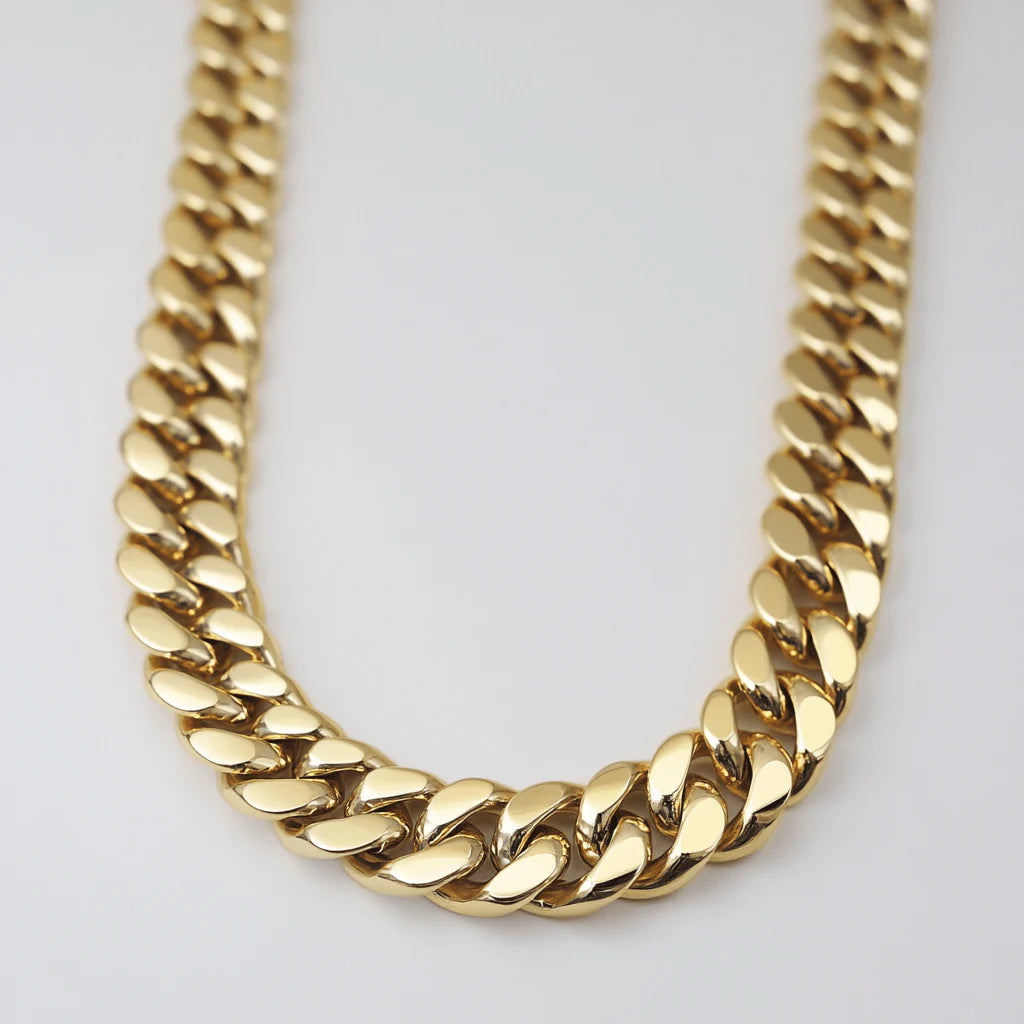 14K Solid Gold Miami Cuban Link Chain 8mm - Luxury Men's & Women's Jewelry for Parties, Gifts & Everyday Wear