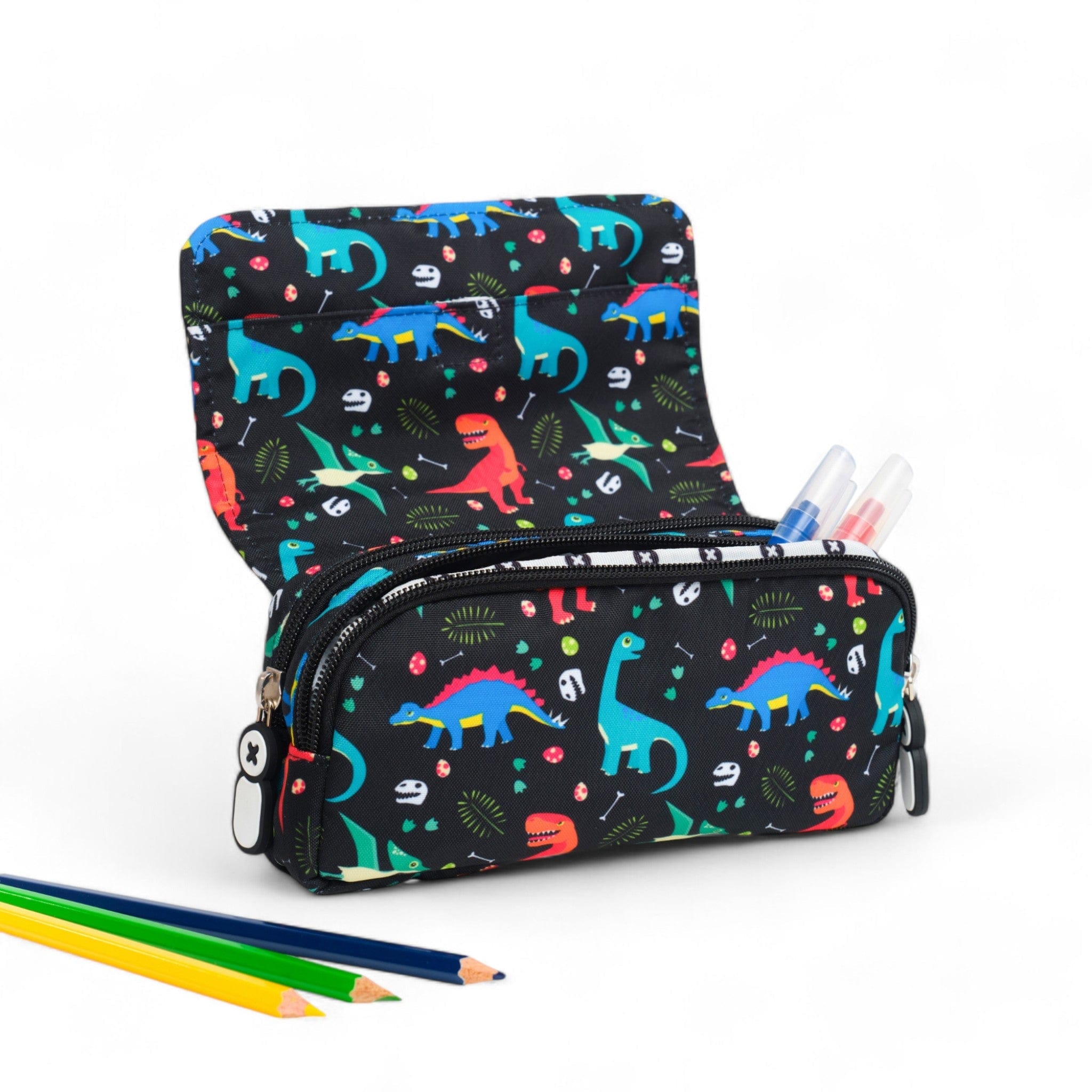 Durable Dinosaur Pencil Case for Kids - School & Office Supplies Organizer - Perfect for Backpack, Desk & Travel Use