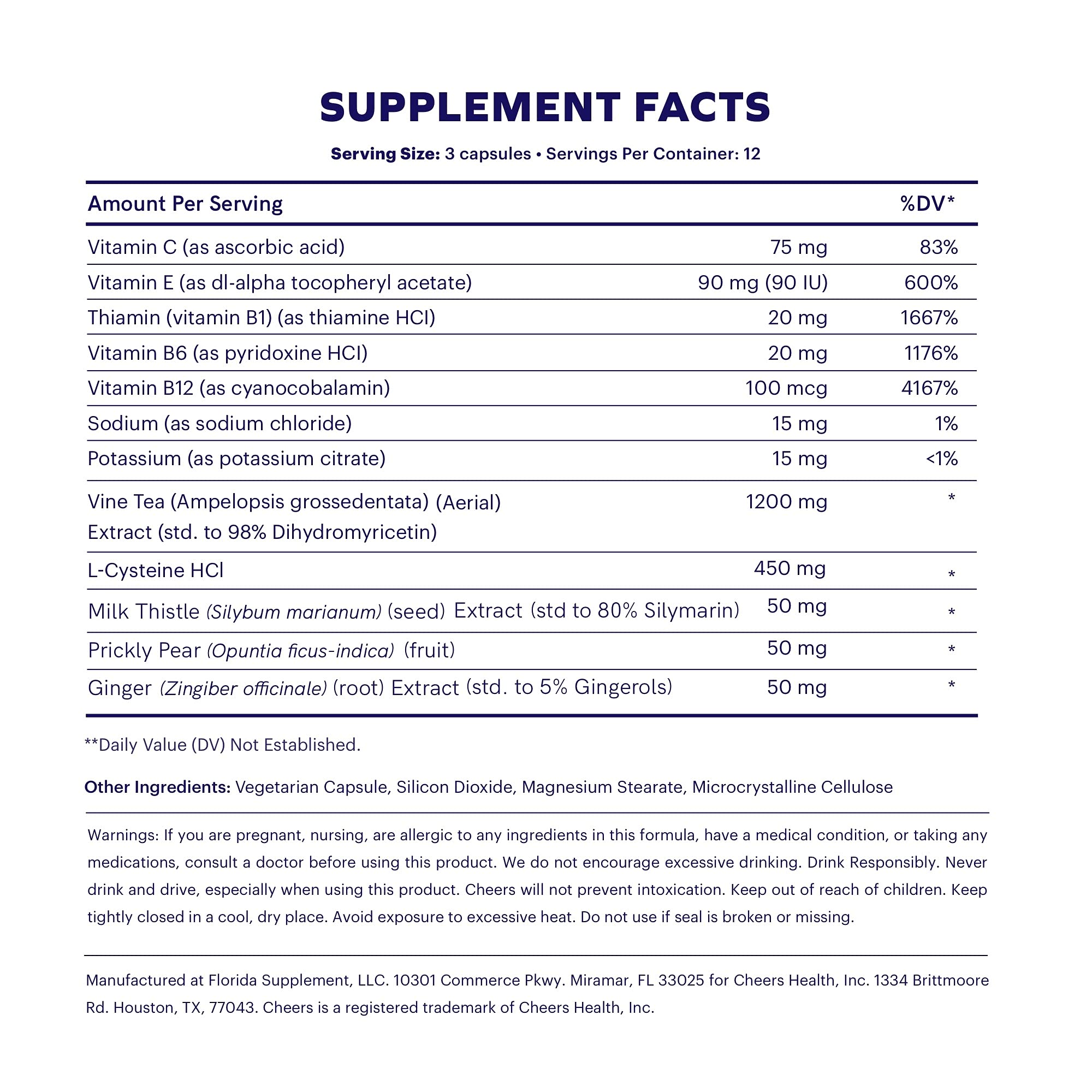 Cheers Restore Supplement with DHM & L-Cysteine | 36 Doses for Hangover Relief & Liver Support | Contains Dihydromyricetin, Cysteine, Milk Thistle, Prickly Pear, B-Vitamins & Ginger | Post-Drinking Recovery & Wellness Support