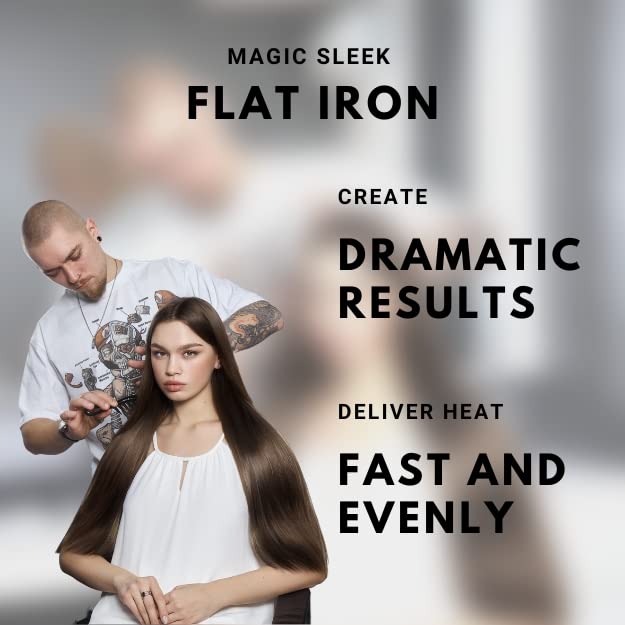 Professional 1 Inch Titanium Flat Iron for Hair - Magic Sleek Straightener with Fast Heating for Smooth, Shiny & Frizz-Free Hair | Perfect for Home Use, Salon Styling & Travel