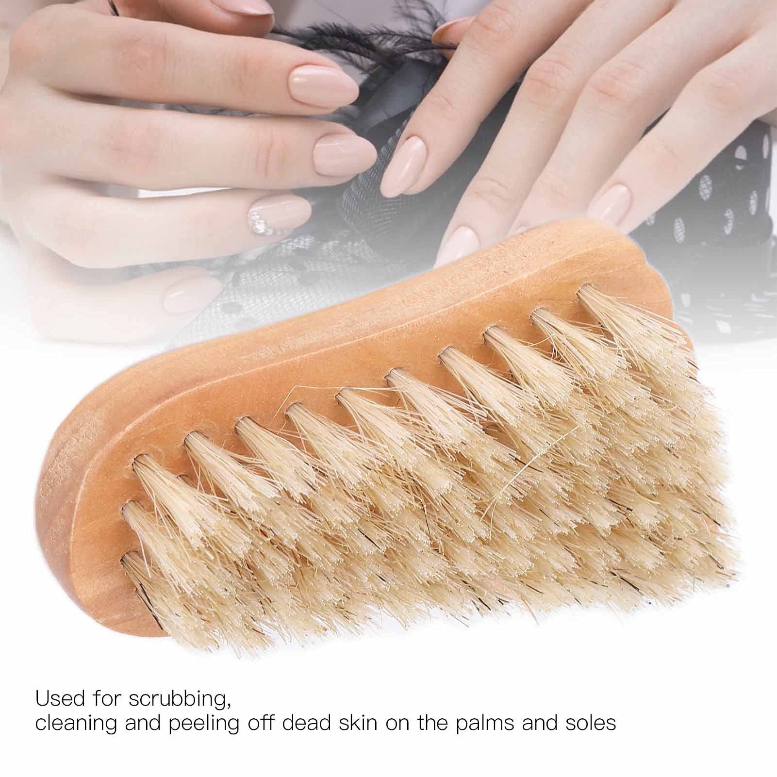 Wooden Nail Scrub Brush - Portable Manicure & Pedicure Tool for Salon & Travel