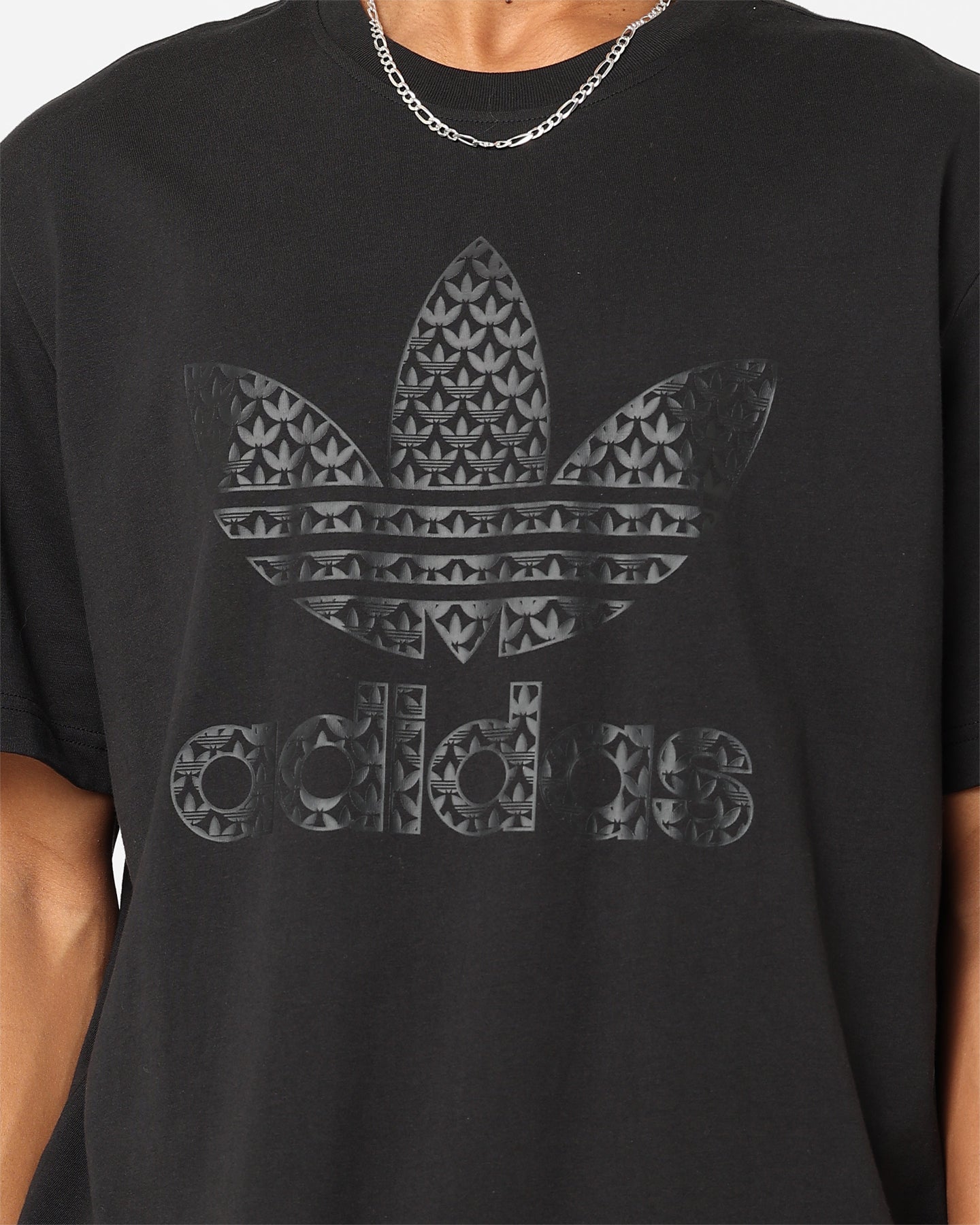 Adidas Adicolor Graphics Monogram T-Shirt for Men - Black Cotton Casual Tee for Streetwear & Everyday Outfits