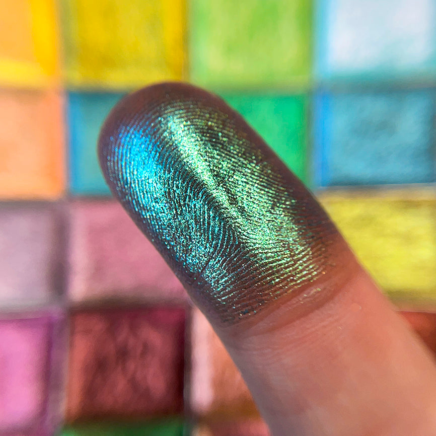 Flagstone Glitter Multichrome Eyeshadow Palette - Long Lasting Pigmented Makeup for Party, Halloween & Special Occasions