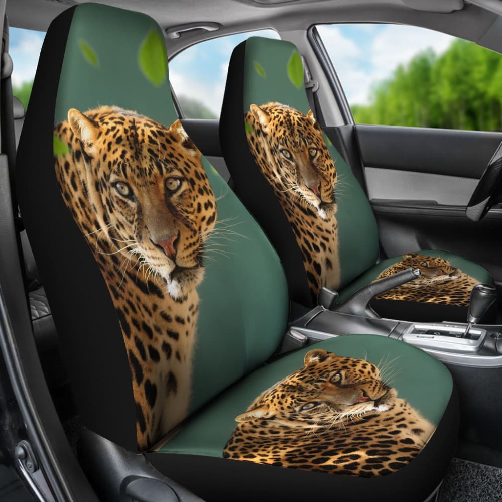 Premium Leopard Print Car Seat Covers - Universal Fit for Cars, Trucks & SUVs - Soft & Durable Auto Accessories for Style & Protection - Perfect for Daily Commute, Road Trips & Pet-Friendly Vehicles