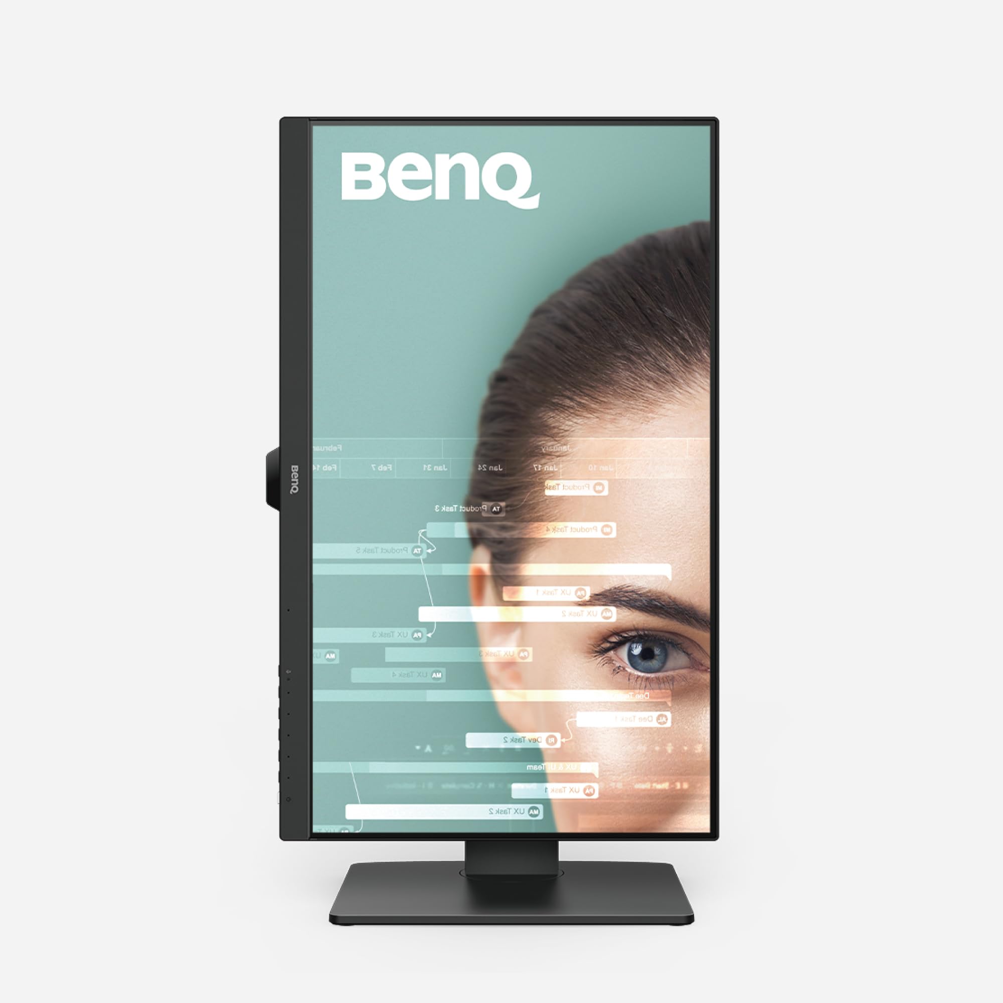 BenQ GW2485TC 24 Inch 1080p IPS Office Monitor with Eye Care Tech, Adaptive Brightness, Height & Tilt Adjustment - Built-in Speakers, Noise Cancelling Mic, Daisy Chain - DisplayPort, HDMI, USB-C - Perfect for Home Office, Coding, and Video Conferencing