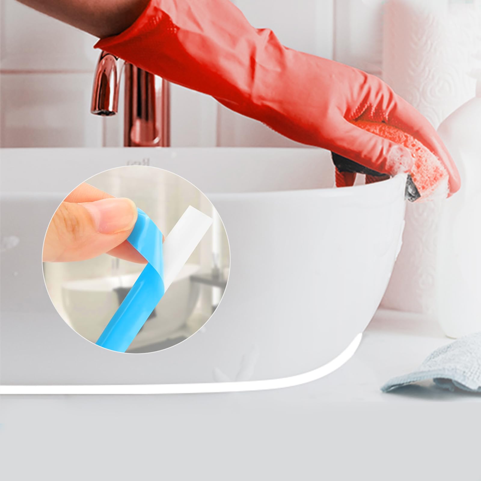 Self-Adhesive Flexible Ceiling Molding Trim - Peel and Stick Caulk Tape for Stove, Sink, Toilet, Wall & Tile Edges - Waterproof Sealant Strip for Bathroom & Kitchen (White) - Perfect for Home Renovation & DIY Projects