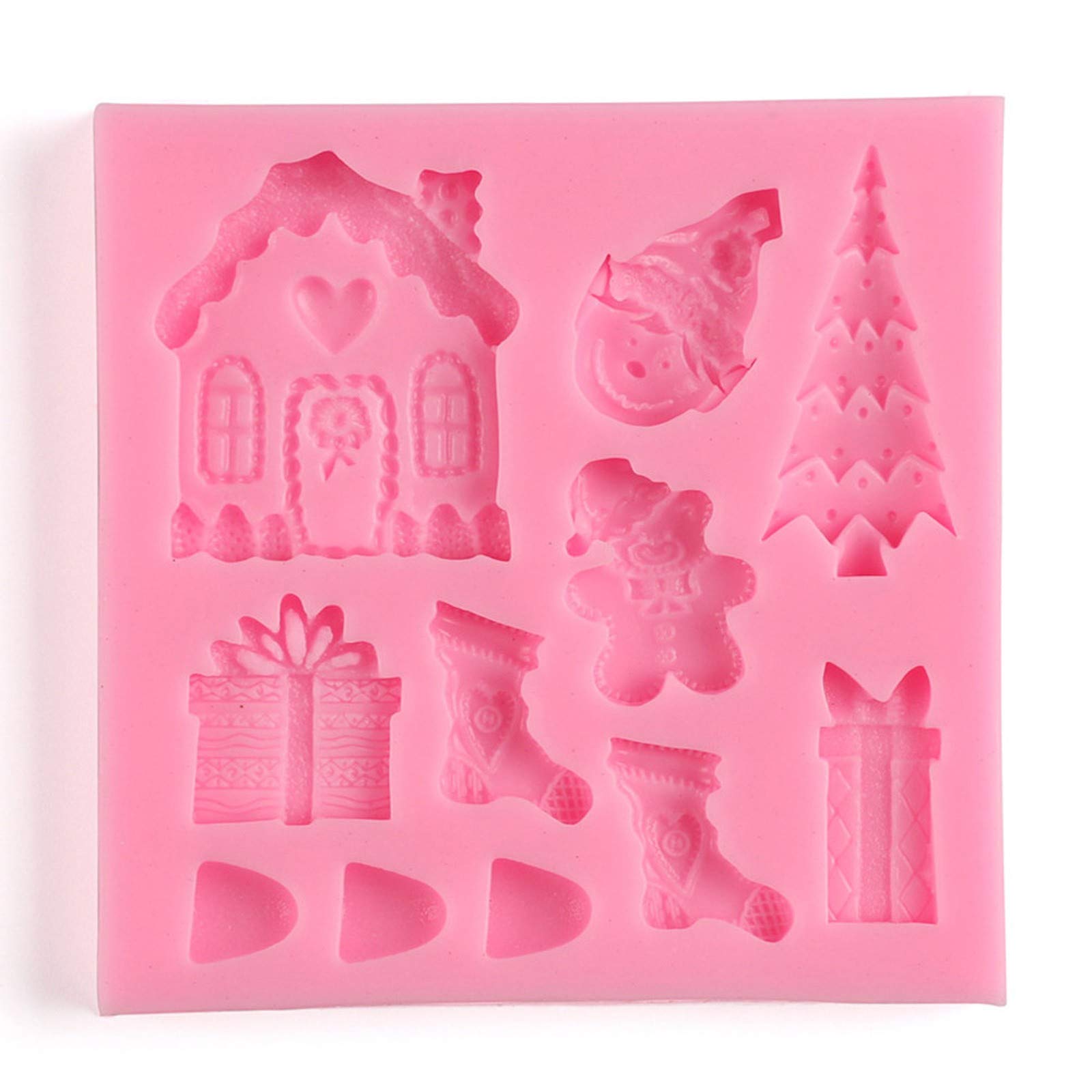 Christmas Tree Cake Mold - Santa Sled Stick Chocolate Silicone Baking Molds (12 Cup) for Holiday Desserts, Party Treats & Festive Baking