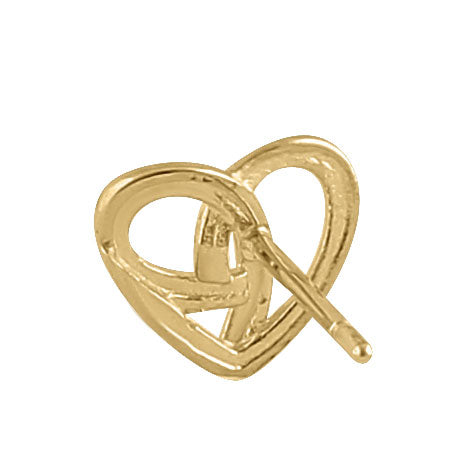 14K Yellow Gold Triquetra Heart Earrings for Women - Celtic Knot Love Symbol Stud Earrings - Perfect for Valentine's Day, Anniversary & Everyday Wear