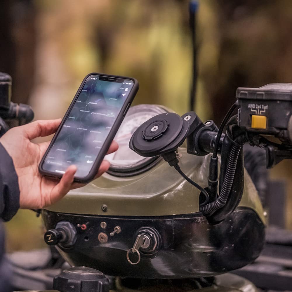Quad Lock 360 Degree Motorcycle Phone Mount - Universal Handlebar Clamp for Bikes, Scooters & ATVs - Secure & Adjustable Phone Holder for Outdoor Adventures & Commuting