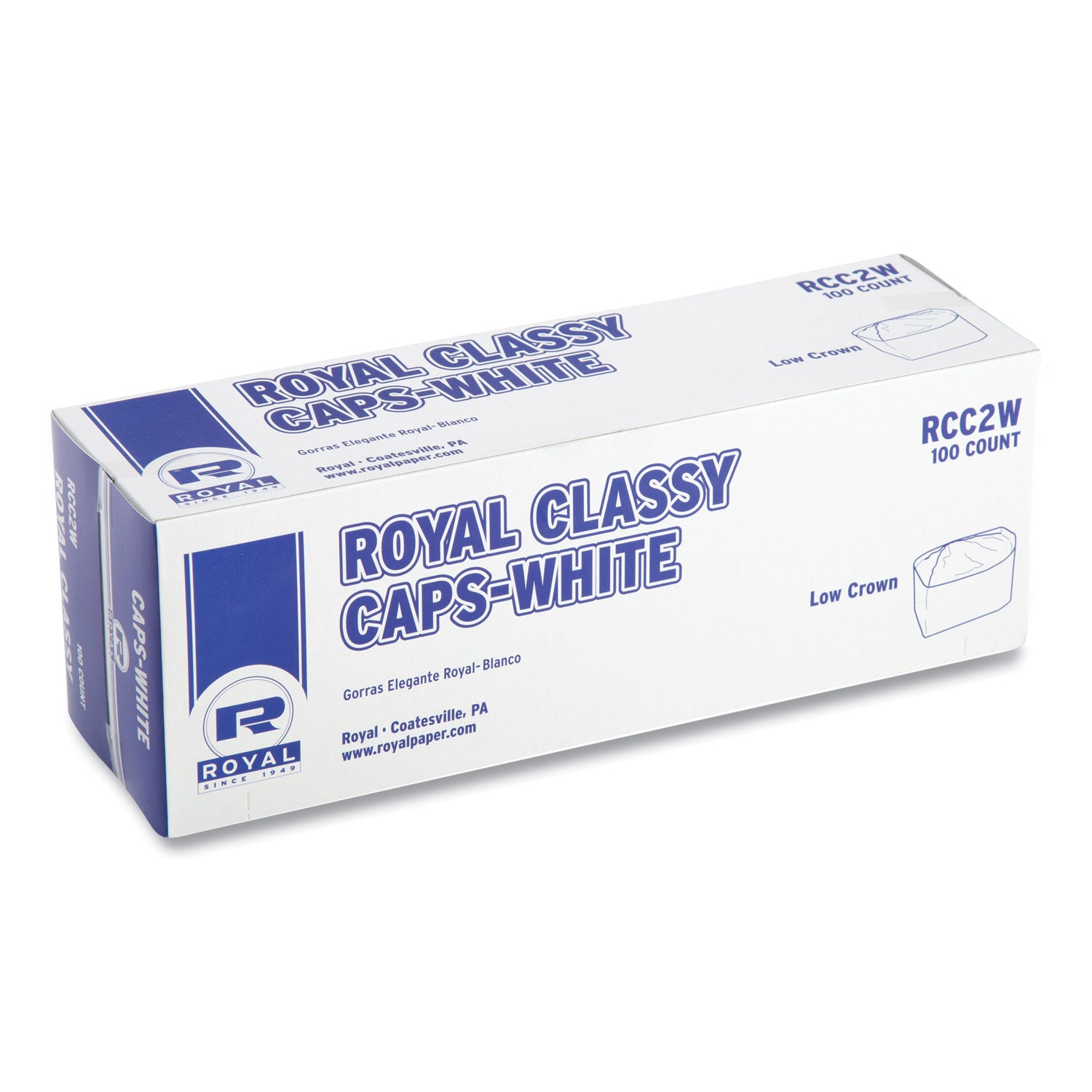 AmerCareRoyal® Premium Adjustable Crepe Paper Cap - One Size Fits All - White (100 Caps/Pack, 10 Packs/Carton) - Perfect for Parties, Weddings, and Special Events