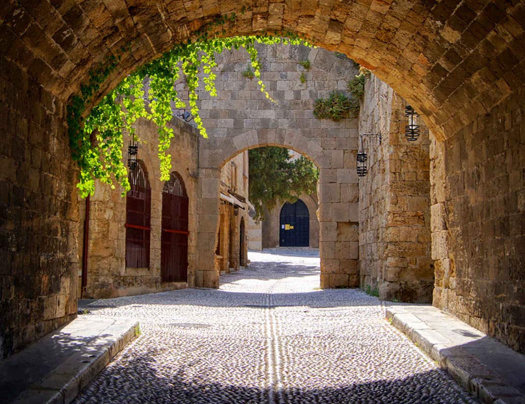 5D Diamond Painting Kit - Medieval Arched Street Old Town Rhodes Full Drill Art, DIY Cross Stitch Canvas for Home Wall Decor (12x16 Inch) | Perfect Gift for Adults, Relaxing Craft & Stress Relief Activity