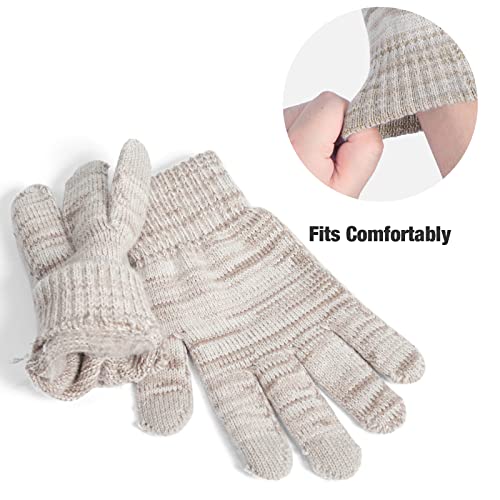 Cozy Fleece Lined Cable Knit Beanie Hat, Scarf & Gloves Set for Women & Men - Winter Warm Accessories for Skiing, Snowboarding & Outdoor Activities