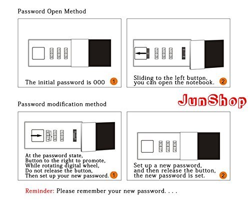 Secure A5 Password Lock Journal - Digital Combination Locking Diary Notebook with Cover, Perfect for Personal Writing, Travel Planner & Gift Ideas (Style 2)