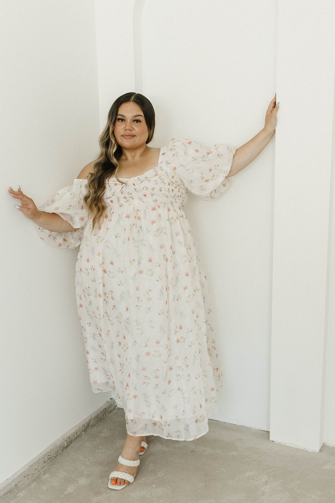 Harlow Maxi Dress - Tiny Pink Floral Print, Bump Friendly Maternity Dress, Inclusive Sizing S-3XL | Perfect for Summer Weddings, Beach Vacations & Casual Outings