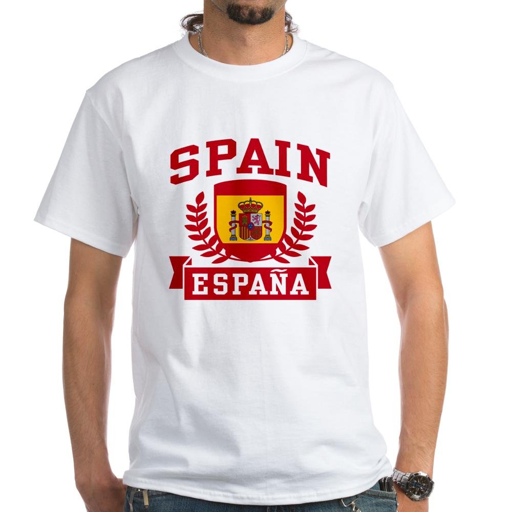 Spain Espana White Cotton T-Shirt for Men & Women - Comfortable Unisex Tee for Travel, Soccer Fans & Spanish Pride | CafePress