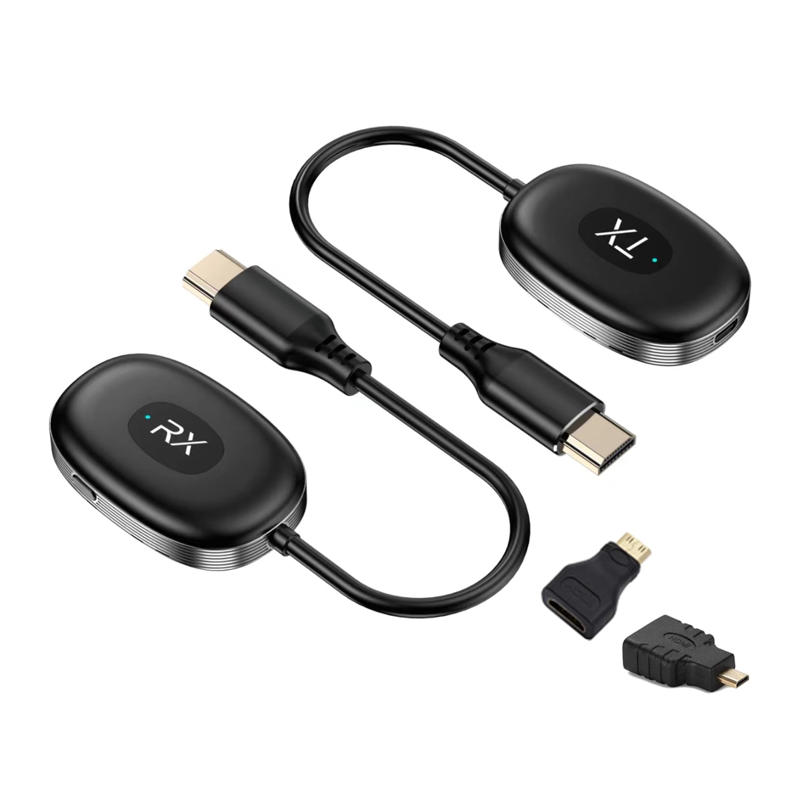 4K Wireless HDMI Transmitter and Receiver Kit - 2.4/5GHz Dual Band HDMI Extender for Streaming Media, Video, Audio & Files | Compatible with Laptop, Camera, Cable Box, Netflix, PS5 & Smartphones | Connect to Monitor, Projector or HDTV up to 165FT | Perfect for Home Theater, Gaming & Office Presentations