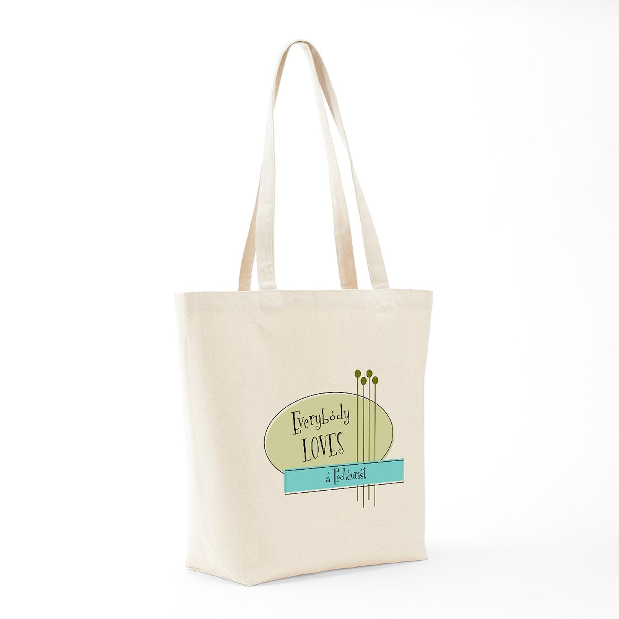 Everybody Loves A Pedicurist Tote Bag - Natural Canvas Reusable Shopping Bag for Nail Salon, Spa & Beach - Eco-Friendly Grocery Tote for Women