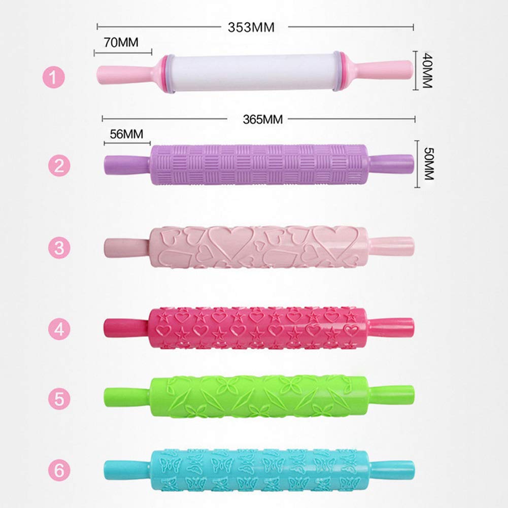 Newooh Embossed Rolling Pin for Cake Decorating - Non-Stick Textured Design for Fondant, Pie Crust, Cookies & Pastry - Perfect for Baking, Icing, Clay & Dough - Ideal for Home Bakers & DIY Craft Projects