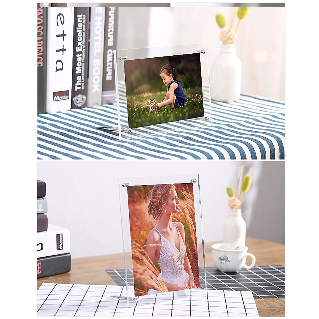 A4 Acrylic Photo Frame with Brackets - Hanging Picture Frame for Certificates, Documents & Photos - Perfect for Home, Office & Wall Decor