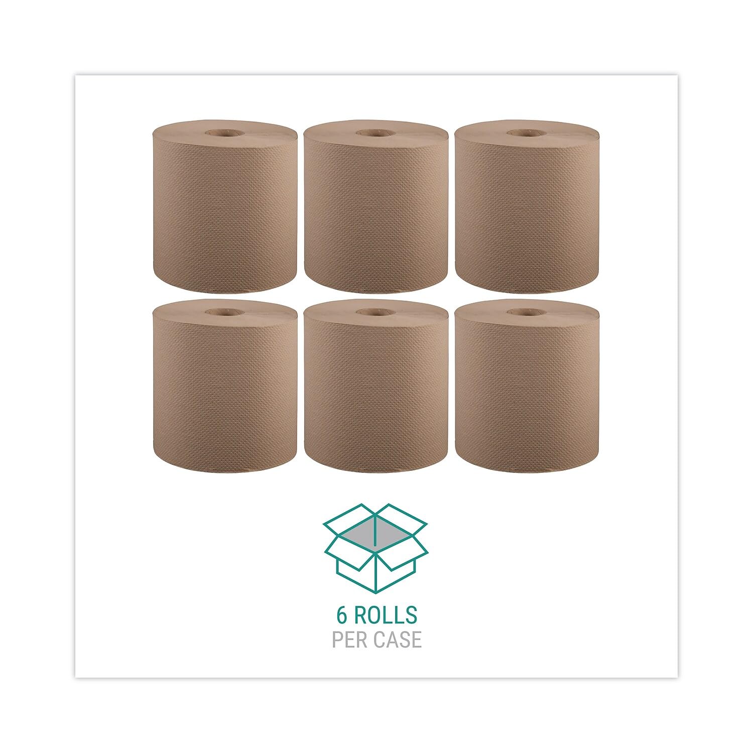 WINDSOFT 12806 Hardwound Roll Towels, 8-Inch x 800 ft, Natural, 6 Rolls/Carton - Premium Commercial Paper Towels for Restaurants, Kitchens & Industrial Use (WIN12806)