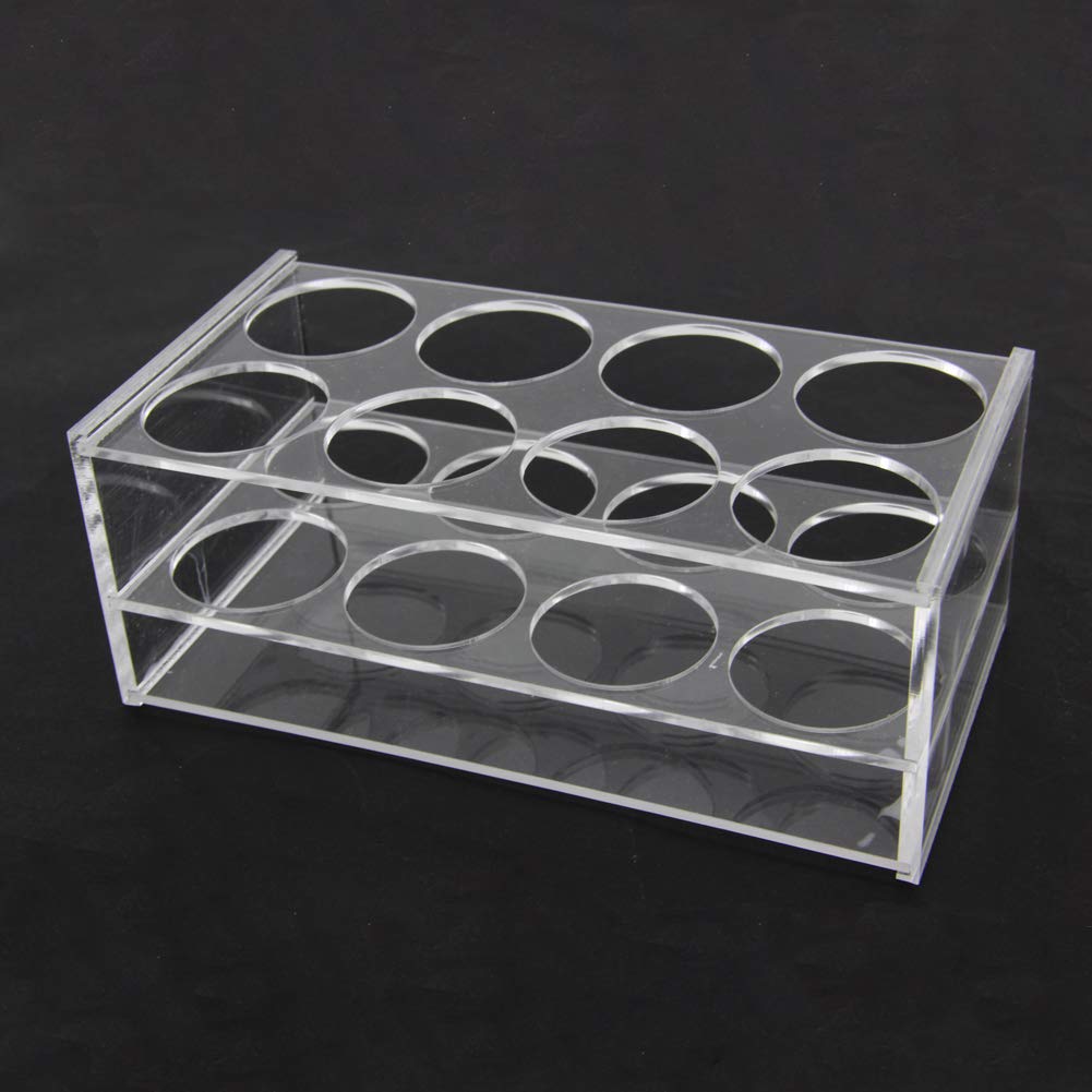 Othmro 1Pcs Acrylic Test Tube Rack Holder - 40mm 8-Well Centrifuge Tube Stand, Clear Plastic Lab Organizer for Laboratory, Science Experiments & Party Decorations - Perfect for Chemistry Class, DIY Projects & Home Decor