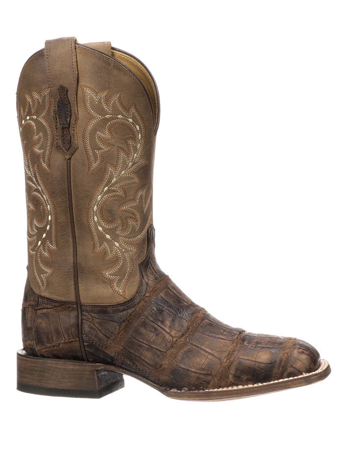 Lucchese M4343 Men's Malcolm Giant Gator Square Toe Boots in Chocolate Brown - Premium Cowboy Boots for Western Riding, Country Fashion & Outdoor Events