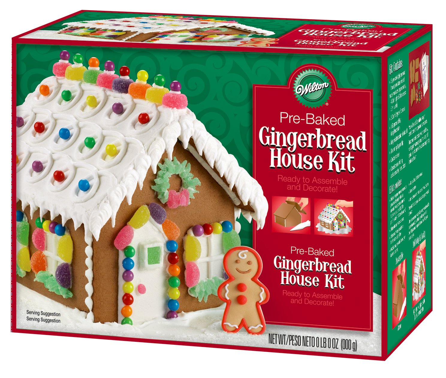 Wilton Petite Pre-Baked Gingerbread House Kit - DIY Holiday Cookie Decorating Set for Christmas Baking, Parties & Family Fun