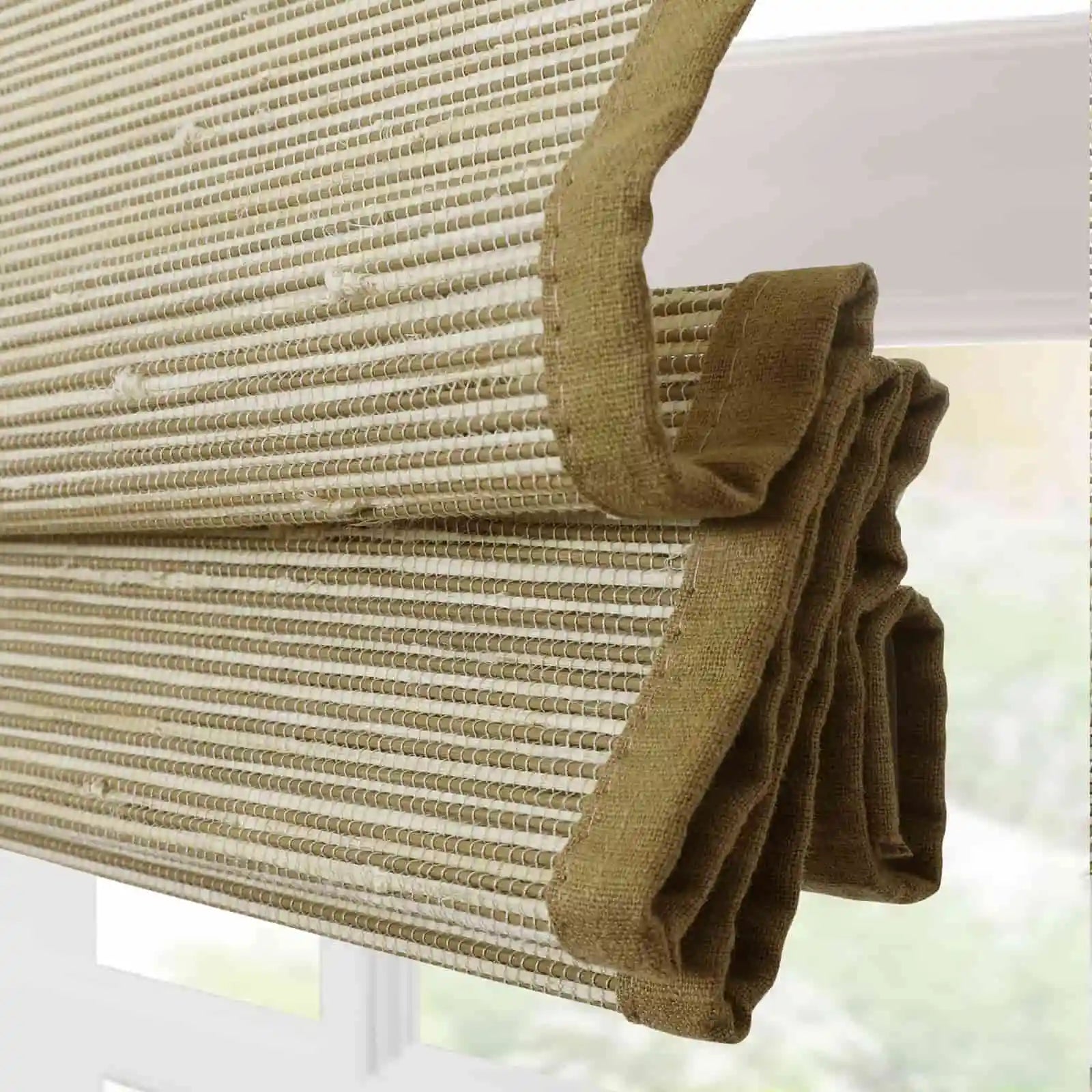 Motorized Window Woven Bamboo Shades - Remote Control Roller Blinds for Privacy & Sun Protection - Perfect for Living Room, Bedroom & Office