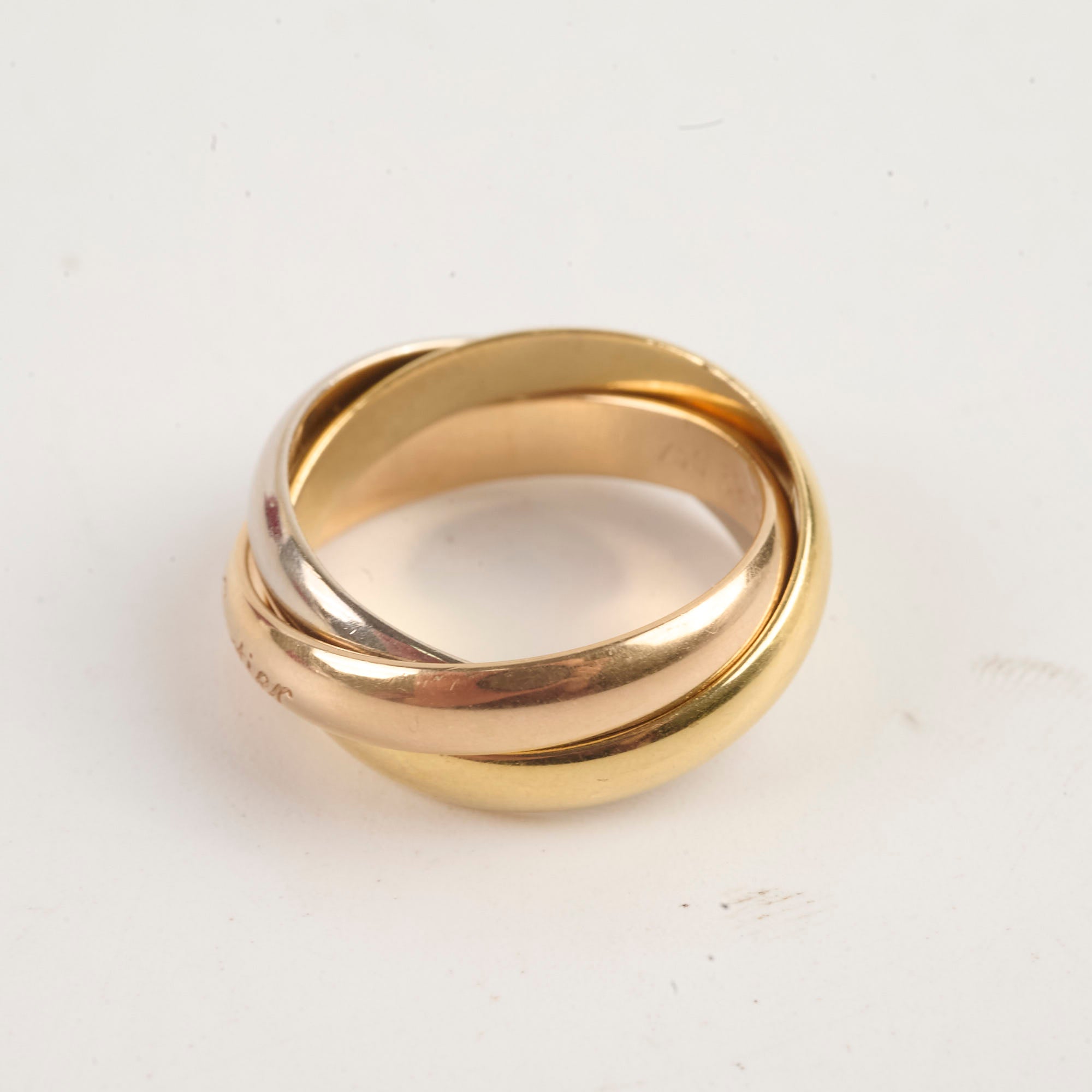 Cartier Trinity Ring 18K Gold Tri-Color Band Size 52 - Luxury Wedding, Anniversary & Gift Jewelry for Women