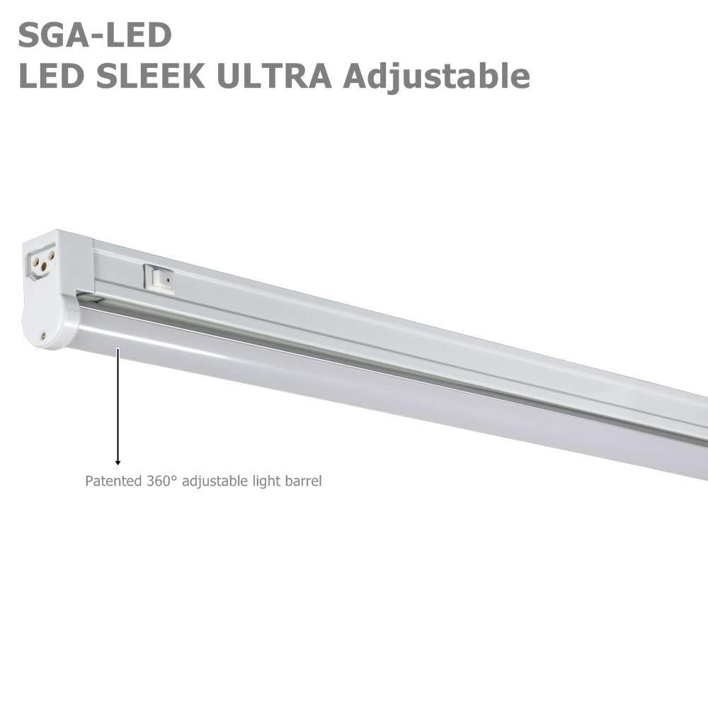 Jesco Lighting SGA-LED-48/40W-SW 4000K Slim LED Light Fixture with On/Off Switch, White, 48 Inch - Perfect for Kitchen, Office, and Retail Spaces