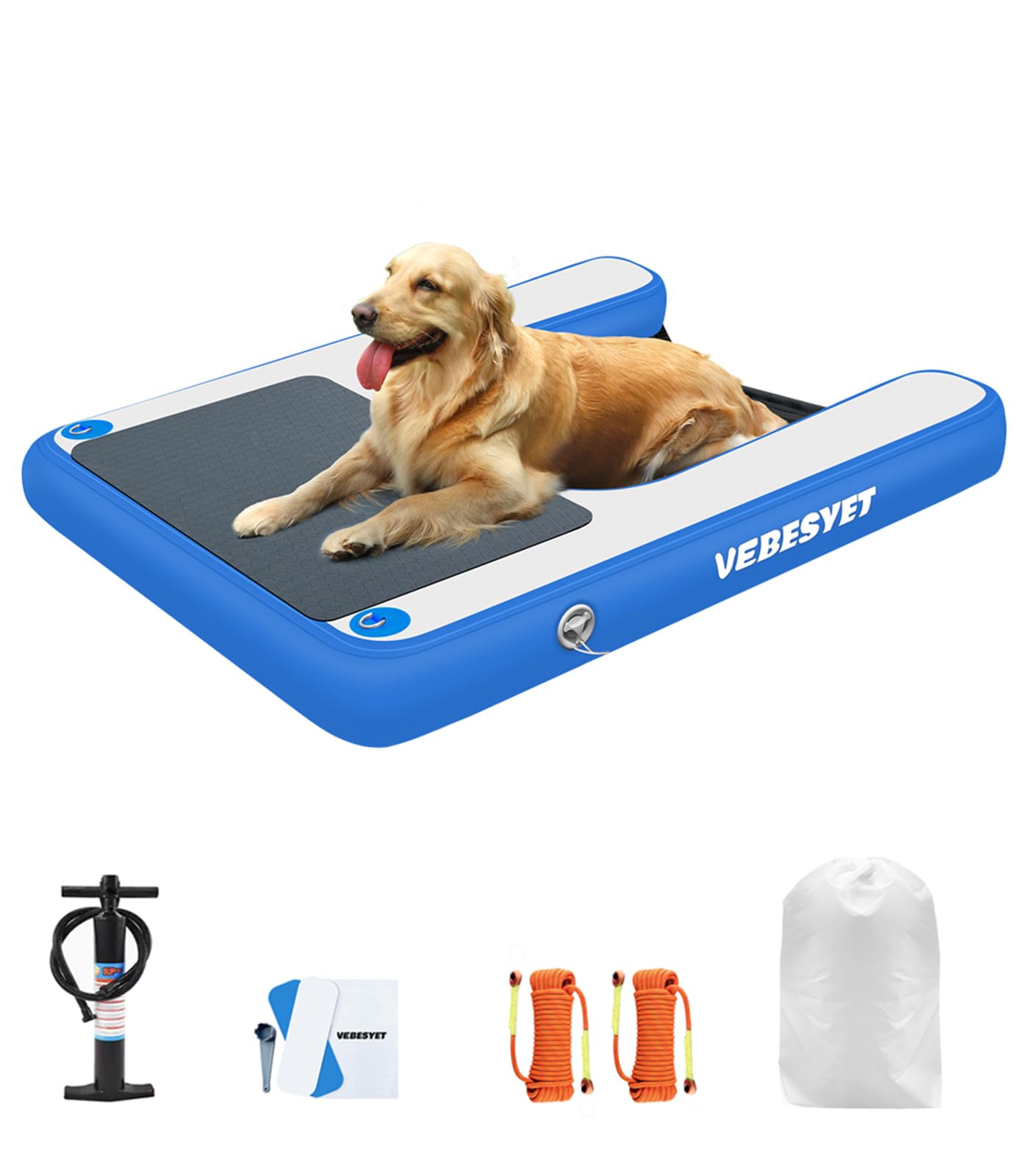 **Inflatable Dog Water Ramp for Pools, Boats & Lakes - Non-Slip EVA Floating Pet Ramp Ladder for Dogs Up to 150LBS - Perfect for Swimming, Dock Access & Water Play**