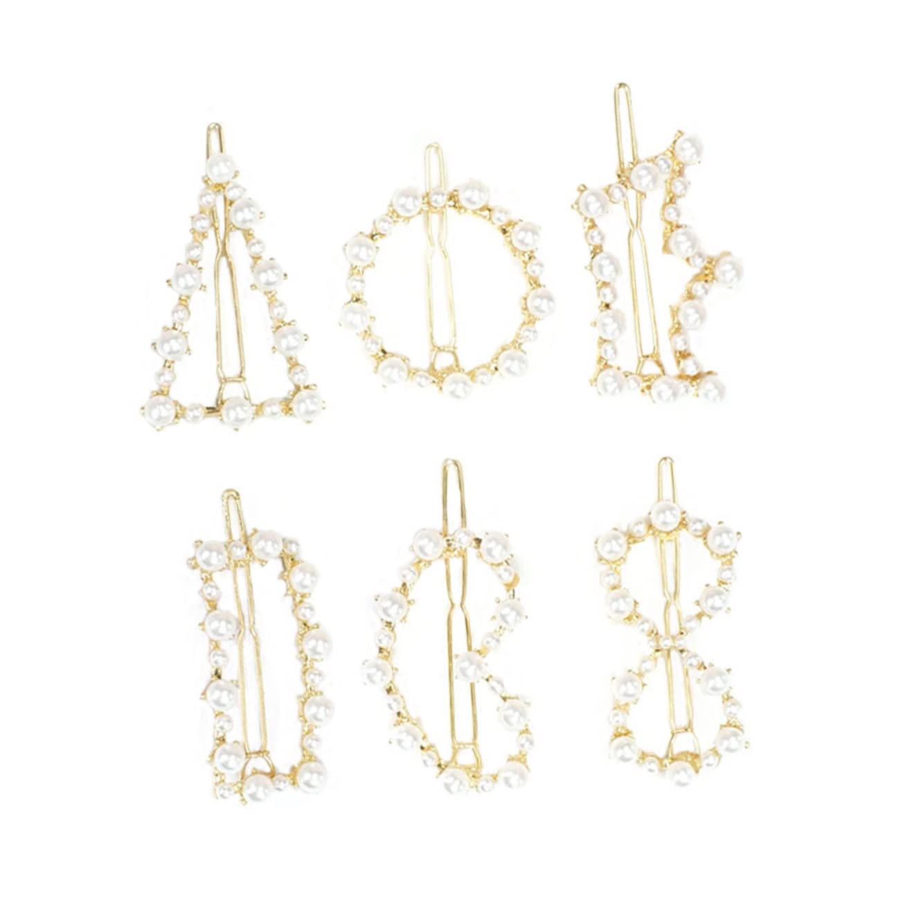 Lurrose 6pcs Pearl Hair Clips for Women & Girls - Elegant Alloy Hairpins, Simple White Hair Clips for Fashion & Daily Use - Perfect for Weddings, Parties, School, and Office Hairstyles