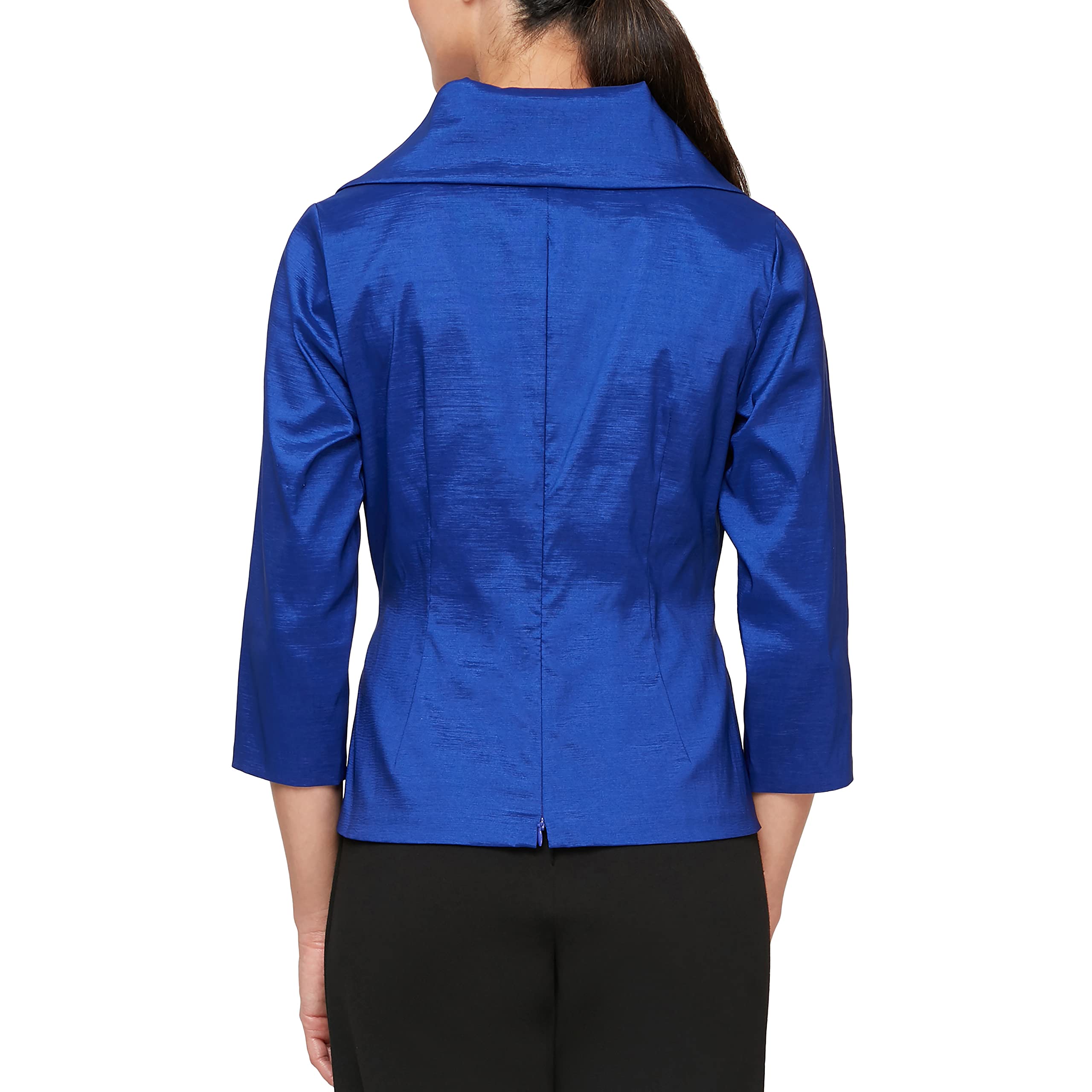 Alex Evenings Women's Stretch Taffeta 3/4 Sleeve Formal Blouse - Elegant Special Occasion Dress Shirt for Weddings, Parties & Evening Events