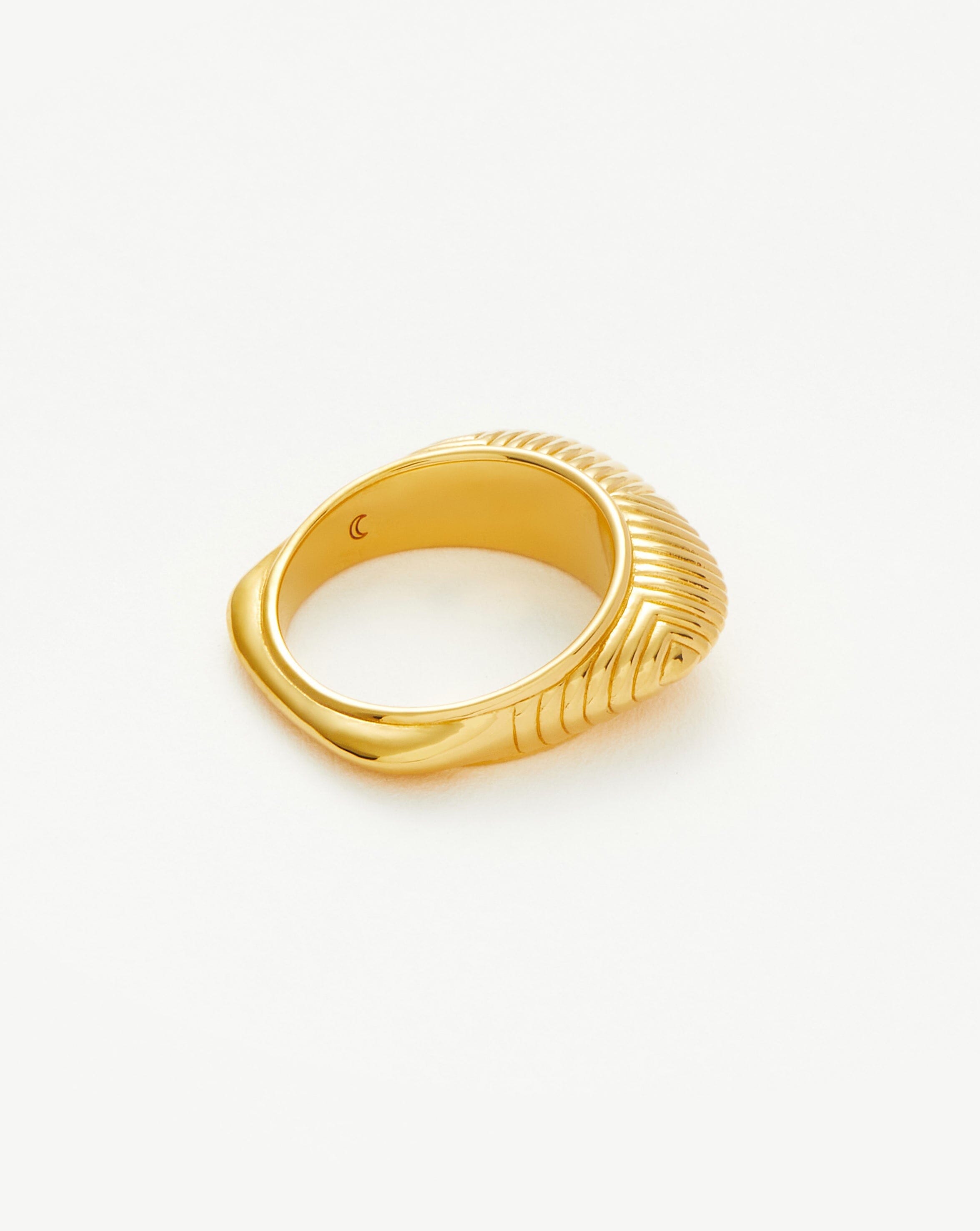 Hera Dome Ridge Stacking Ring - 18k Gold Vermeil Stackable Rings for Women | Perfect for Layering, Everyday Wear & Special Occasions