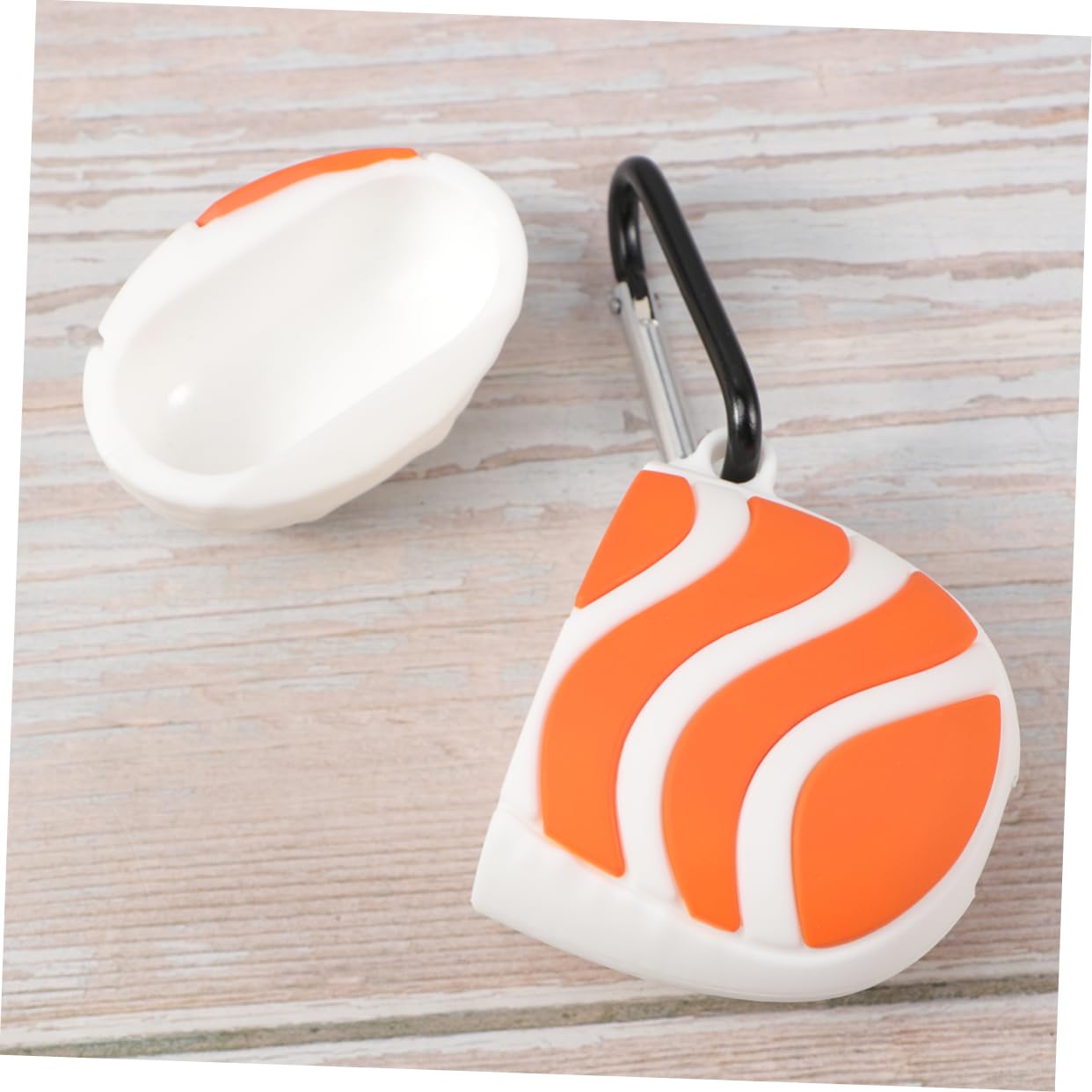 Salmon Sushi Shaped Silicone Earphone Covers - Anti-Slip, Dustproof Protection for Wireless Earbuds Cases (2-Pack) - Cute Accessories for AirPods, Galaxy Buds & More