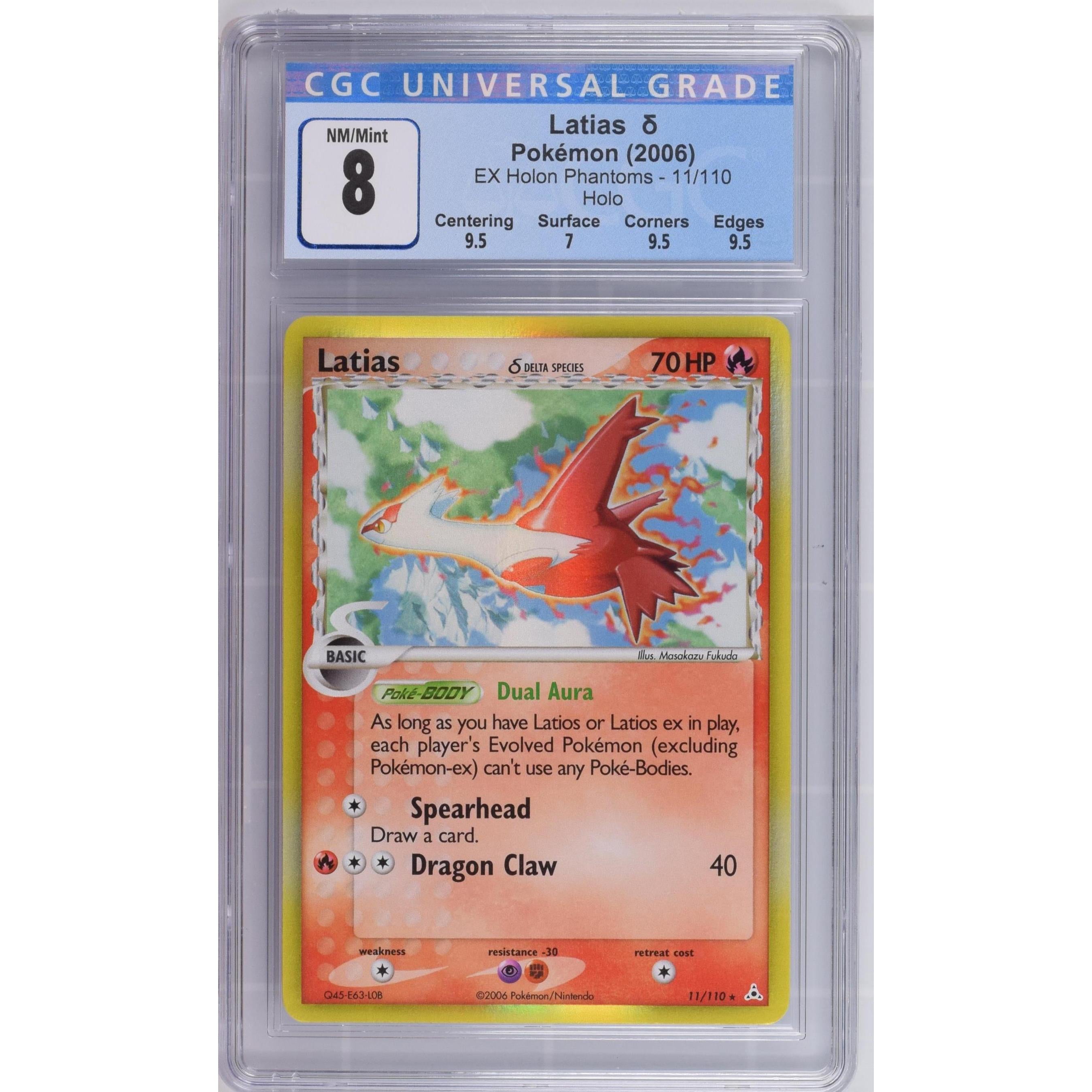 2006 Pokemon Holon Phantoms Latias 11/110 CGC 8 Graded Card - Rare Collectible for Pokemon TCG Players & Fans | Perfect for Display, Gaming, and Investment