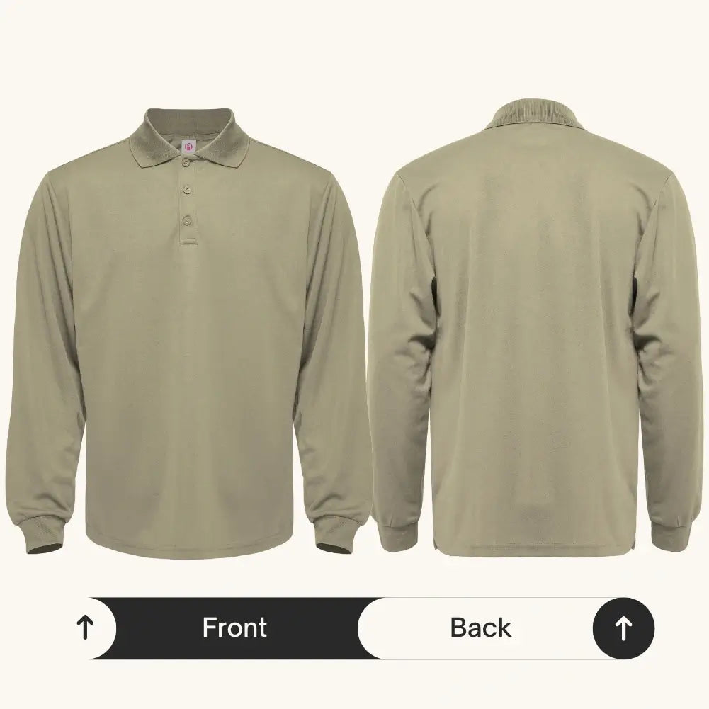 3 Pack Men's Quick Dry Long Sleeve Polo Shirts - Moisture Wicking & Breathable for Golf, Hiking & Outdoor Activities
