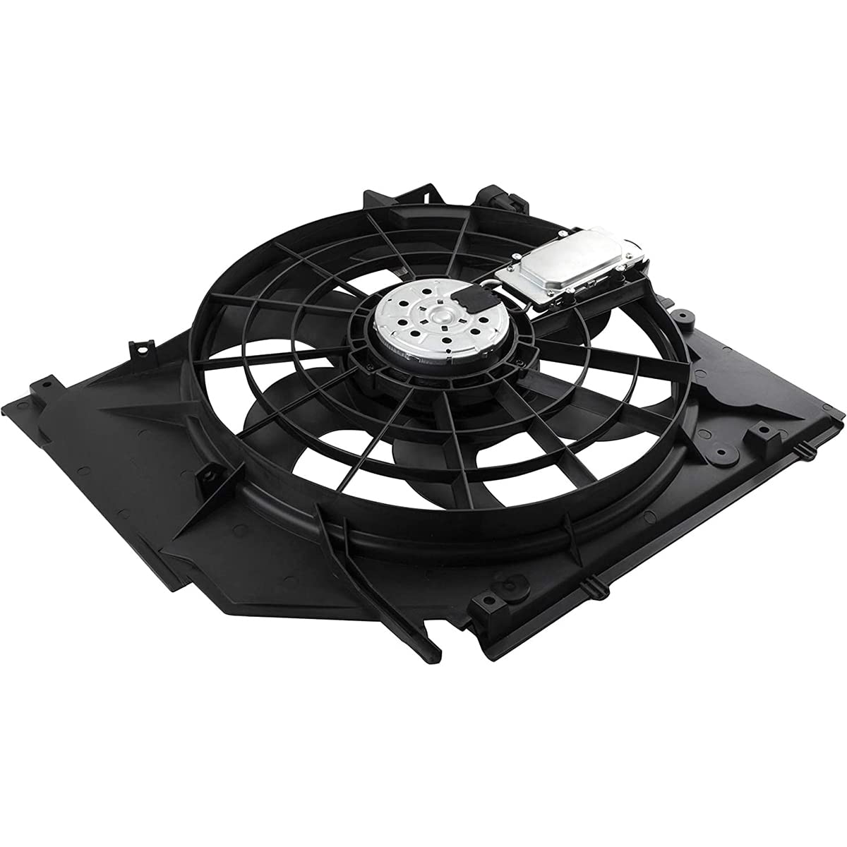 BMW E46 Engine Radiator Cooling Fan with Controller Assembly - Compatible with 320i 323Ci 323i 325Ci 325i 325xi 328i 330Ci 330i 330xi (2001-2005) - OEM Part Numbers BM3115108 17111438577 17117525508 - Perfect for Engine Cooling System Repair & Maintenance
