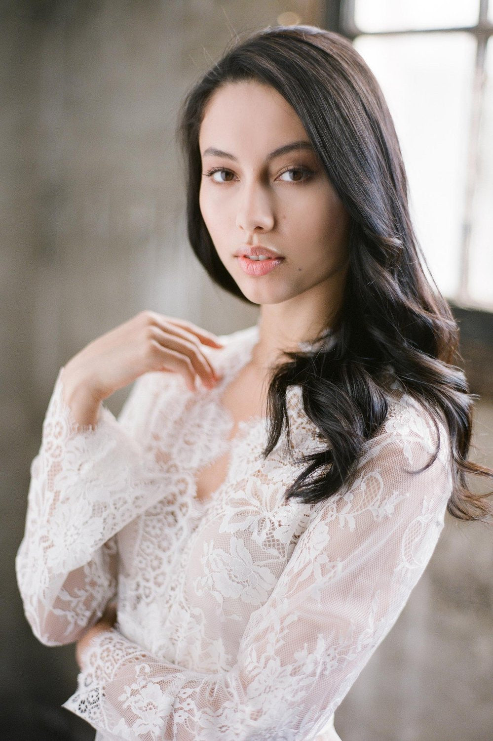 Swan Queen Ivory Lace Robe - Elegant Long Bridal Dressing Gown for Wedding, Honeymoon & Luxury Loungewear