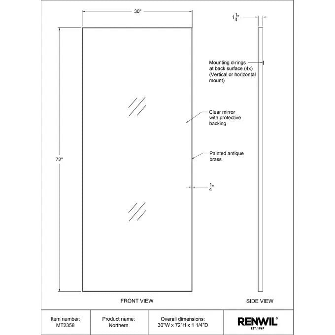 Northern Mirror - Elegant Wall Mirror for Home Decor, Living Room, Bedroom & Entryway - Perfect for Adding Light & Space to Any Room