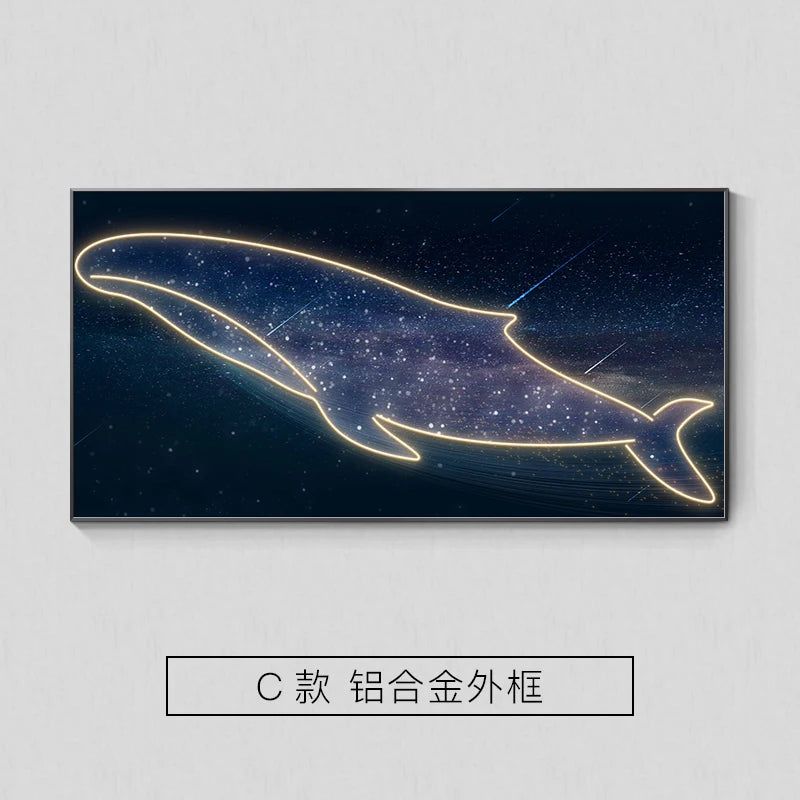 Whale LED Wall Lamp - Modern Art Decor Lighting for Living Room, Bedroom & Office - Energy-Efficient Dimmable Ambient Light